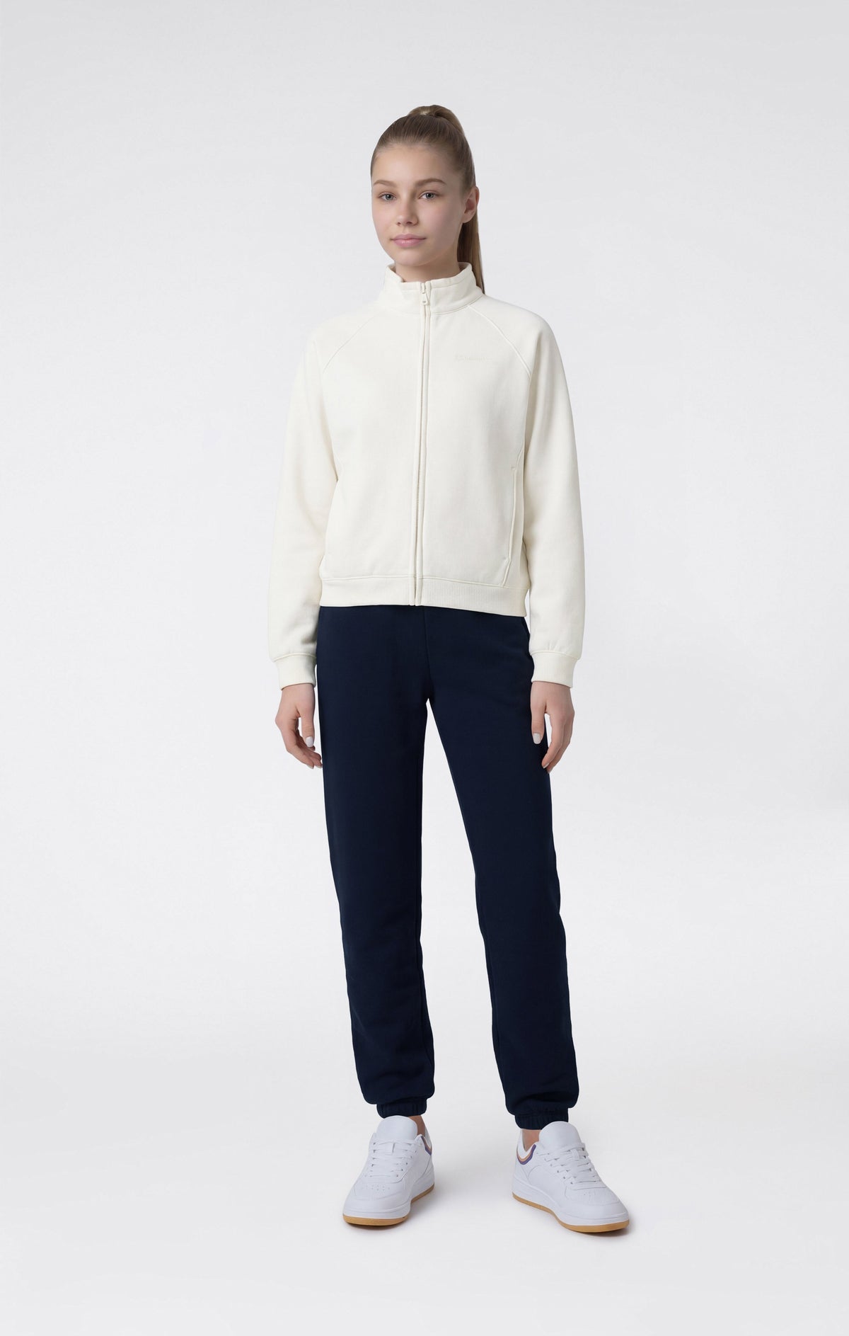 Champion Tuta Full Zip con Interno Garzato - Panna