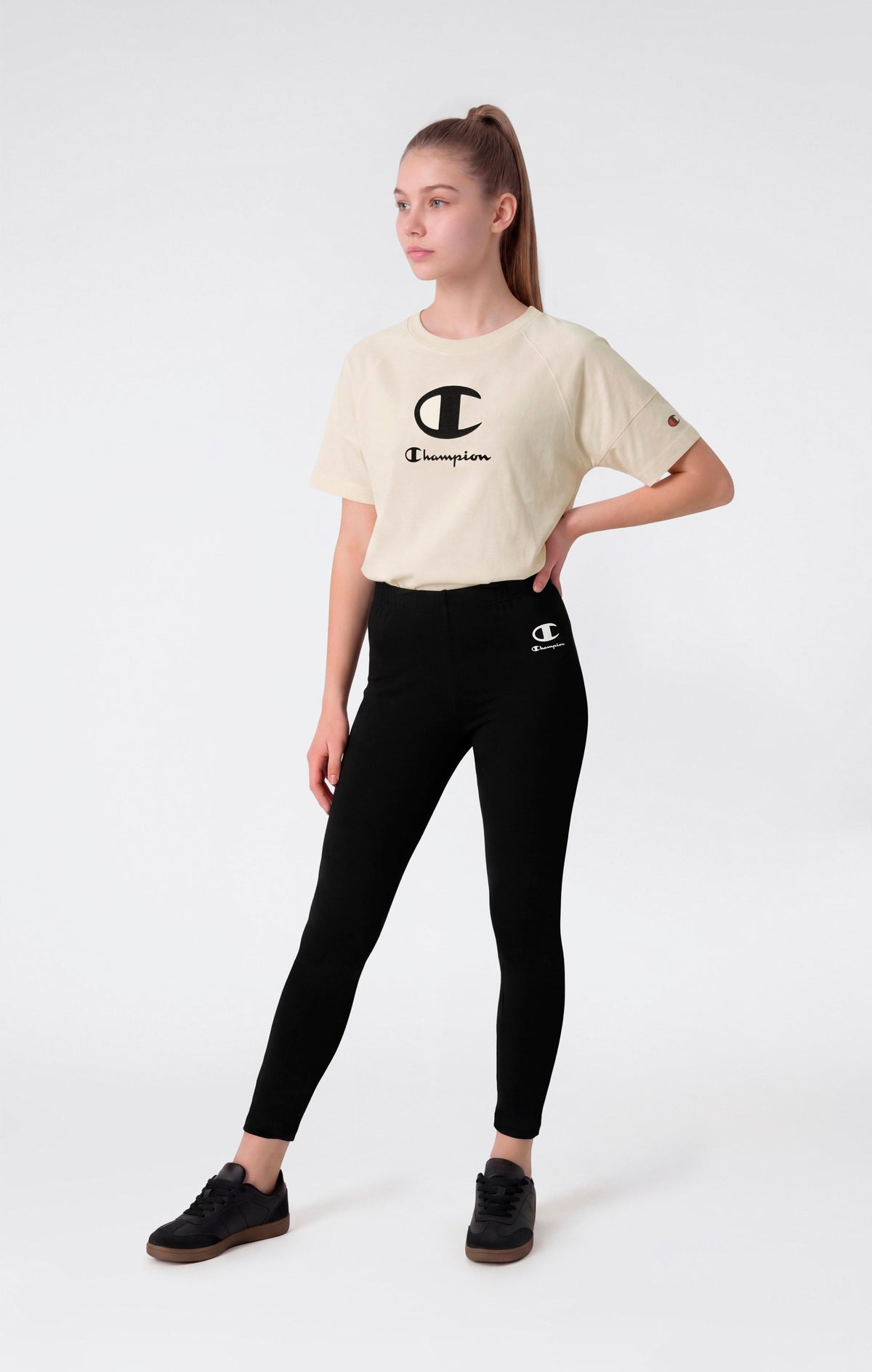Champion Leggings in Cotone Stretch - Nero