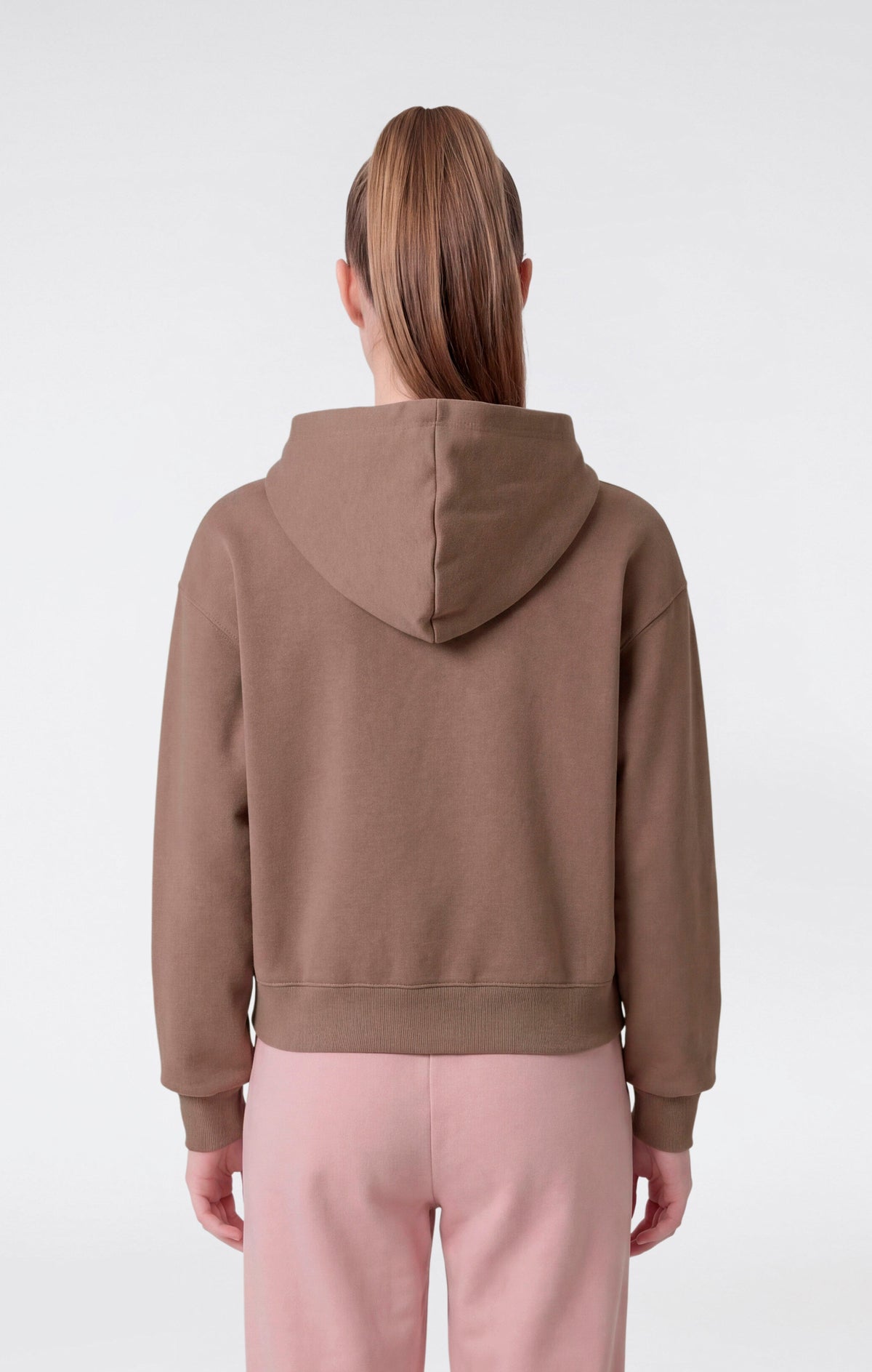 Champion Felpa con Cappuccio e Zip Intera - Marrone Chiaro
