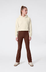 Leggings Flare in Cotone Stretch - Cioccolato