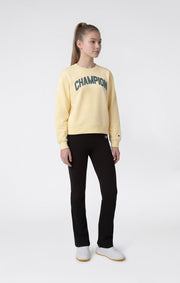 Champion Tuta Girocollo con Logo e Pantaloni a Zampa - Panna
