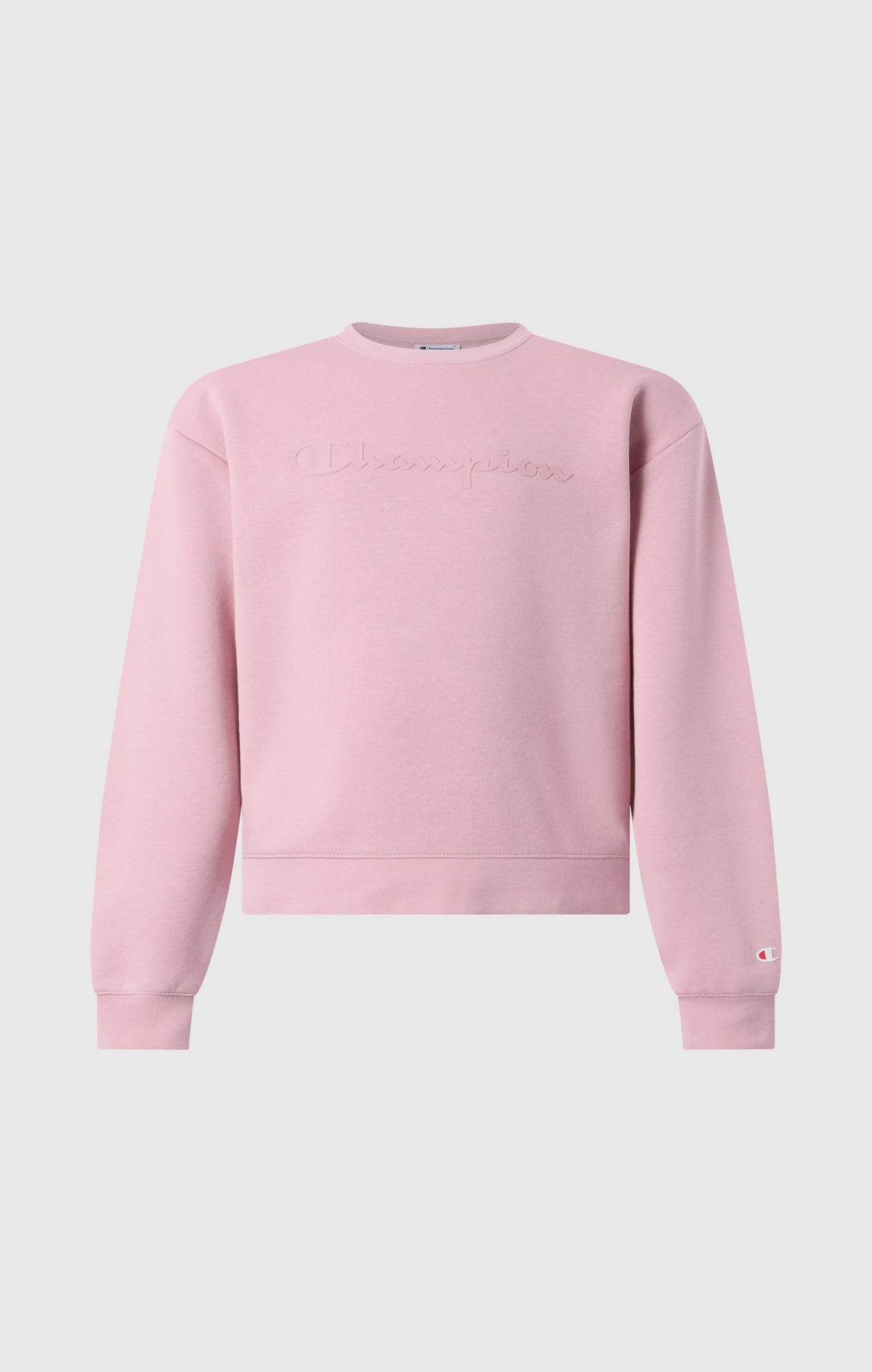 Champion Felpa Girocollo con Maxi Logo - Rosa