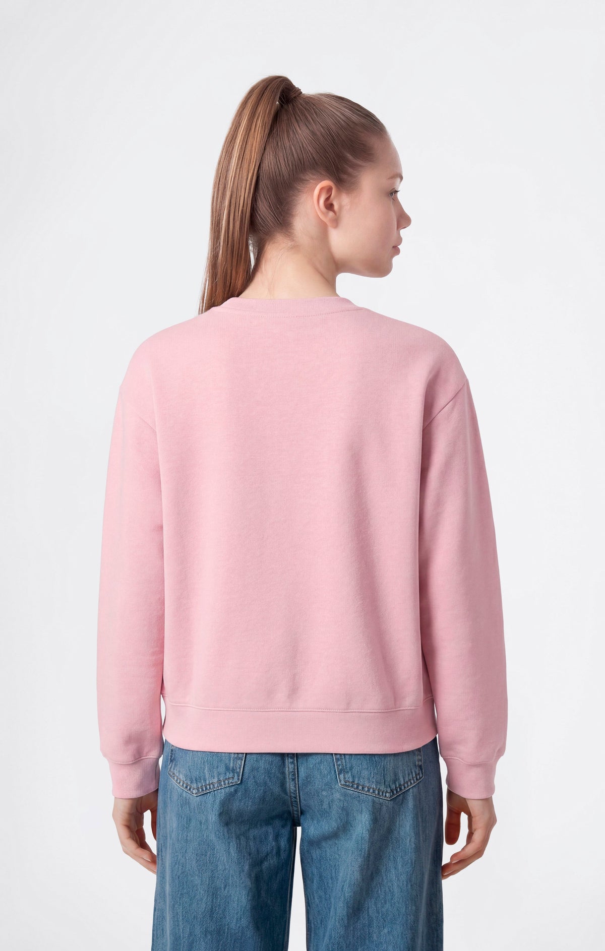 Champion Felpa Girocollo con Maxi Logo - Rosa