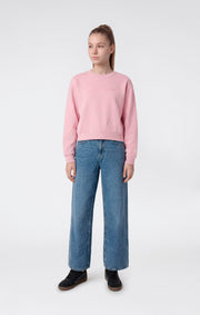 Champion Felpa Girocollo con Maxi Logo - Rosa