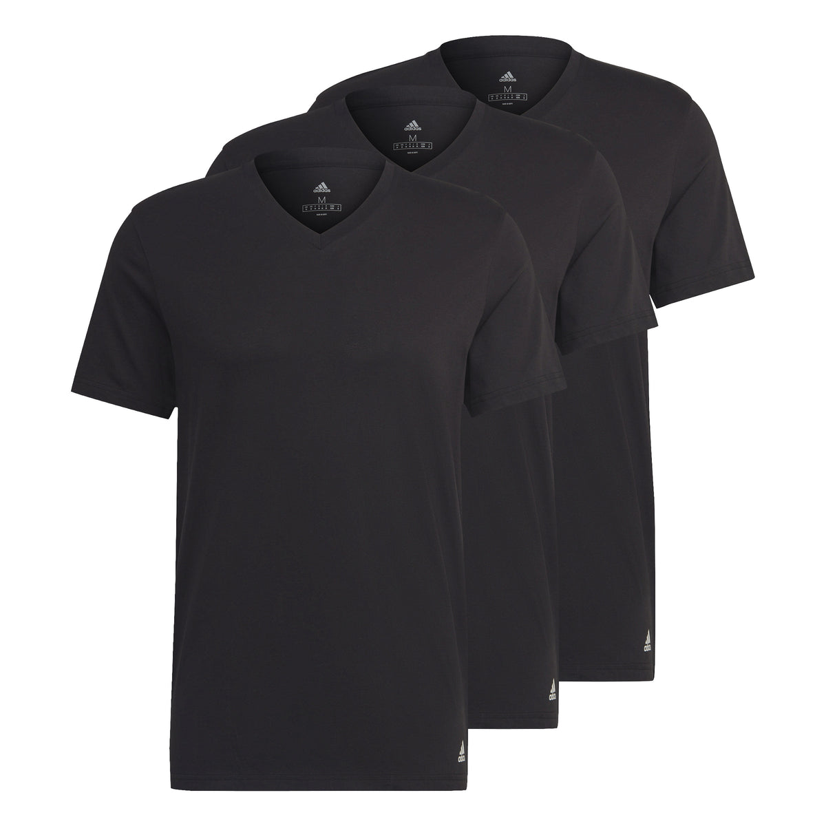Adidas T-shirt Active Flex Cotton V-neck Nero