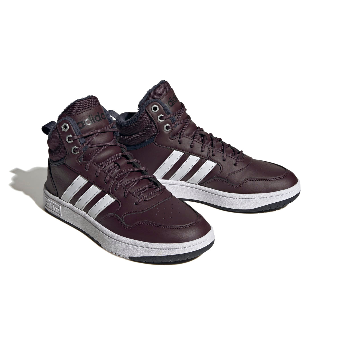Adidas Scarpe Hoops 3.0 Mid Lifestyle Basketball Classic Fur Lining Winterized Rosso