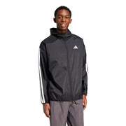 Adidas Giacca A Vento Essential 3 Strisce Ripstop Nero