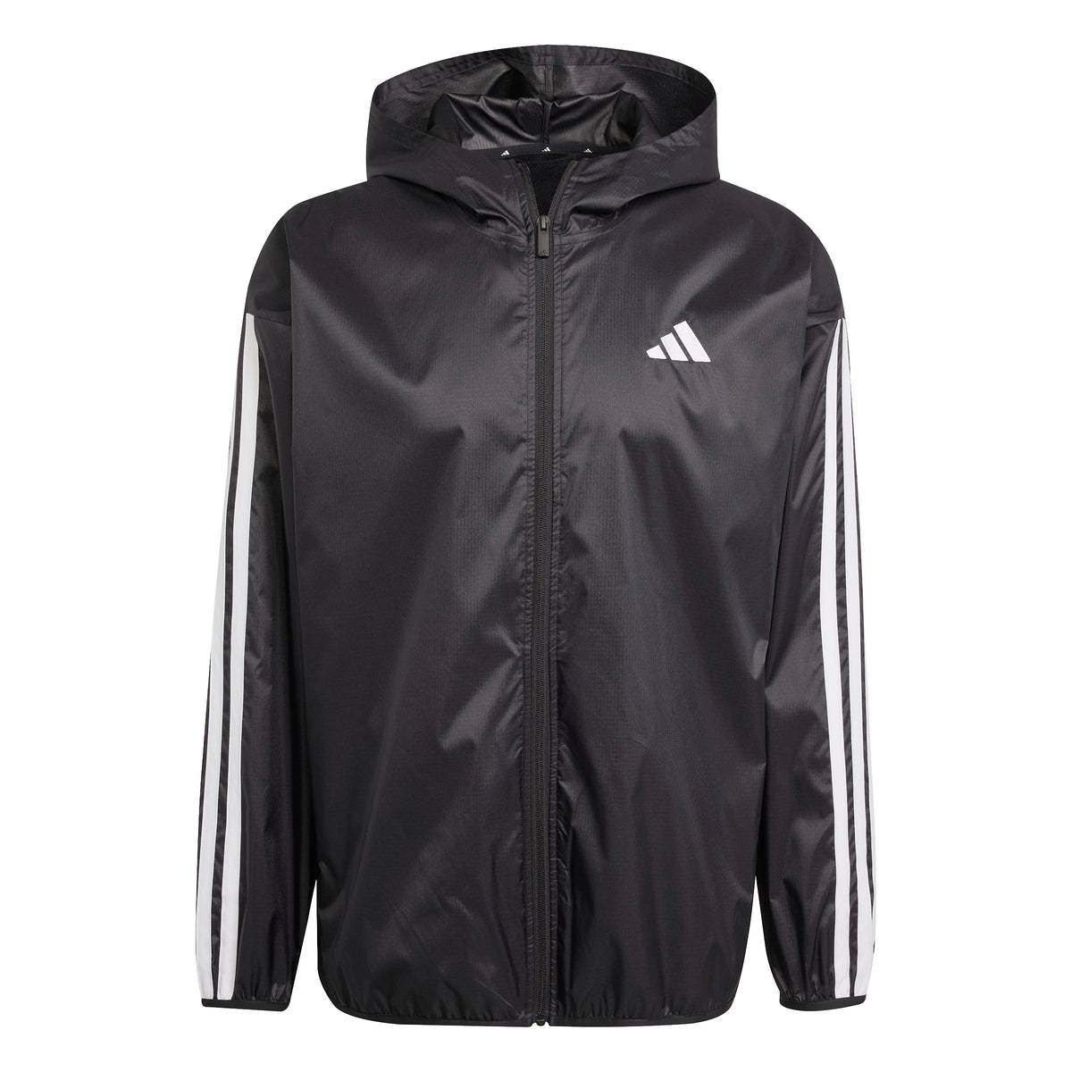Adidas Giacca A Vento Essential 3 Strisce Ripstop Nero