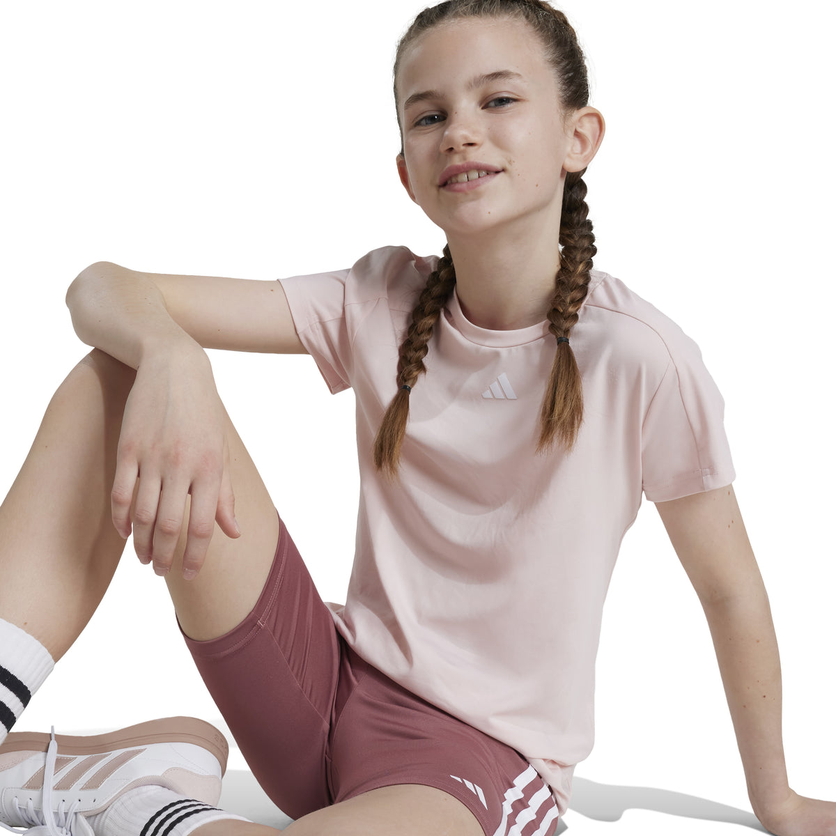 Adidas Completo Train Essentials Tee and Shorts Junior Rosa