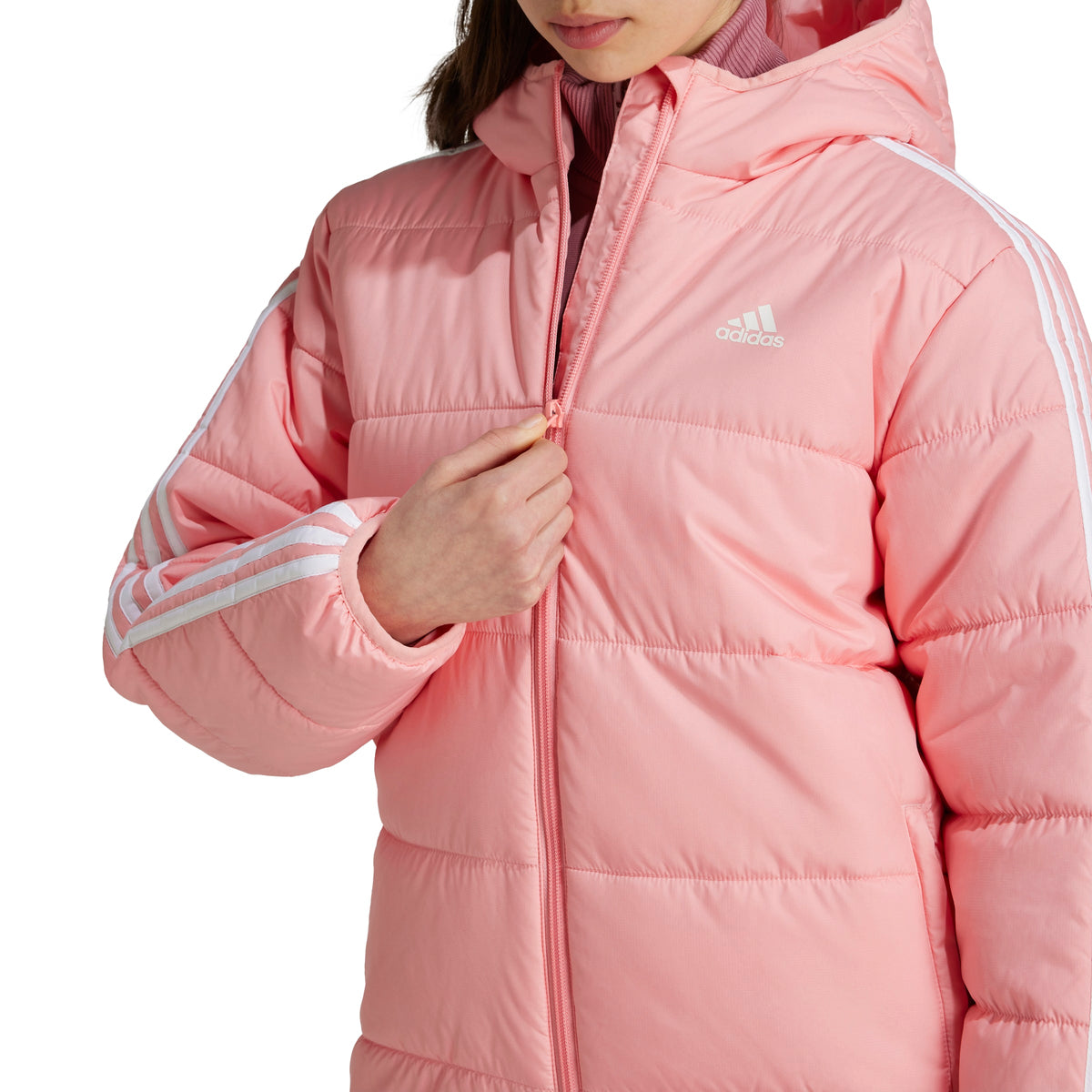 Adidas Giacca Imbottita Essentials 3-Stripes Rosa