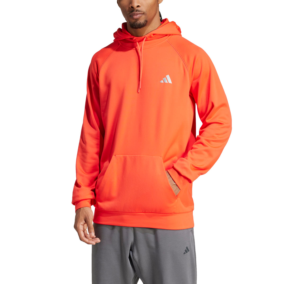 Adidas Felpa con Cappuccio da Allenamento Game and Go Small Logo 3-Stripes Rosso