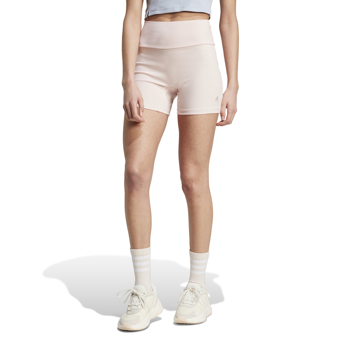 Adidas Short Lounge Ribbed High-waist Bike Rosa