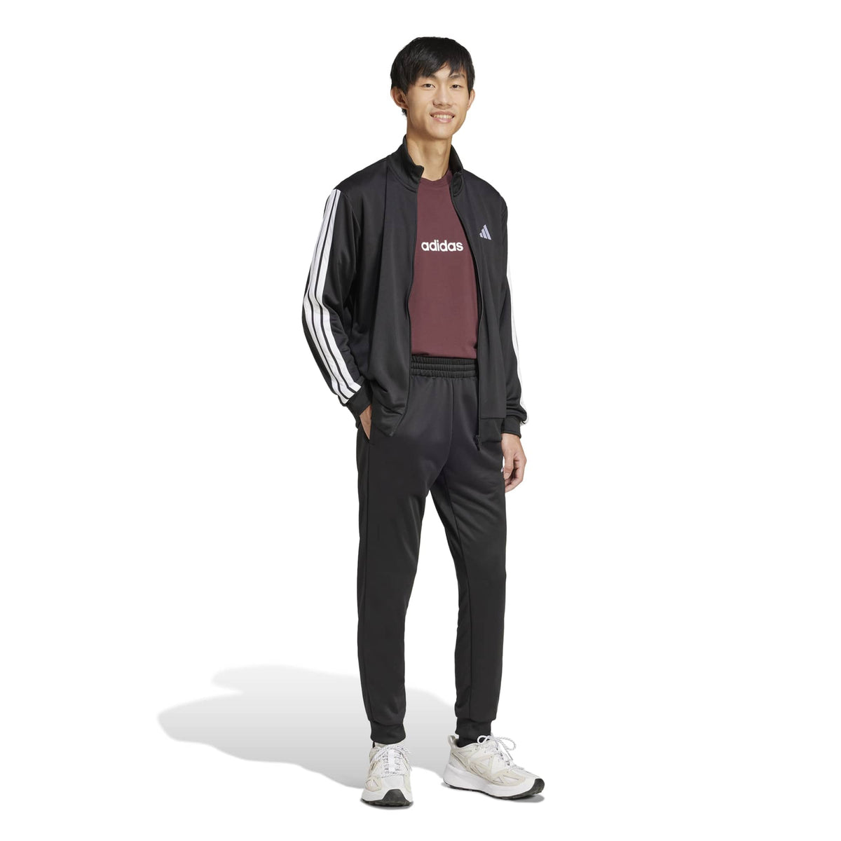 Tuta in French Terry con le 3 Strisce - Nero