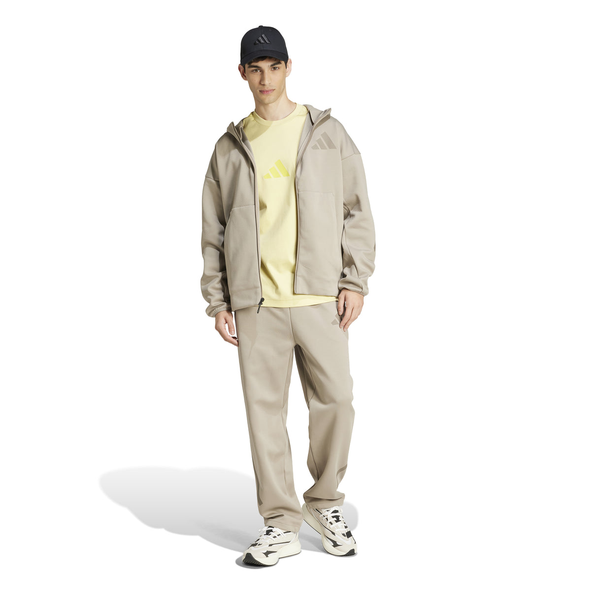 Adidas Track Jacket New Z.n.e. Full-zip Hooded Beige