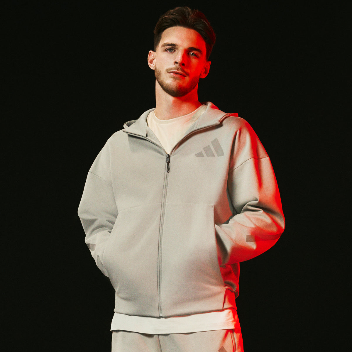 Adidas Track Jacket New Z.n.e. Full-zip Hooded Beige