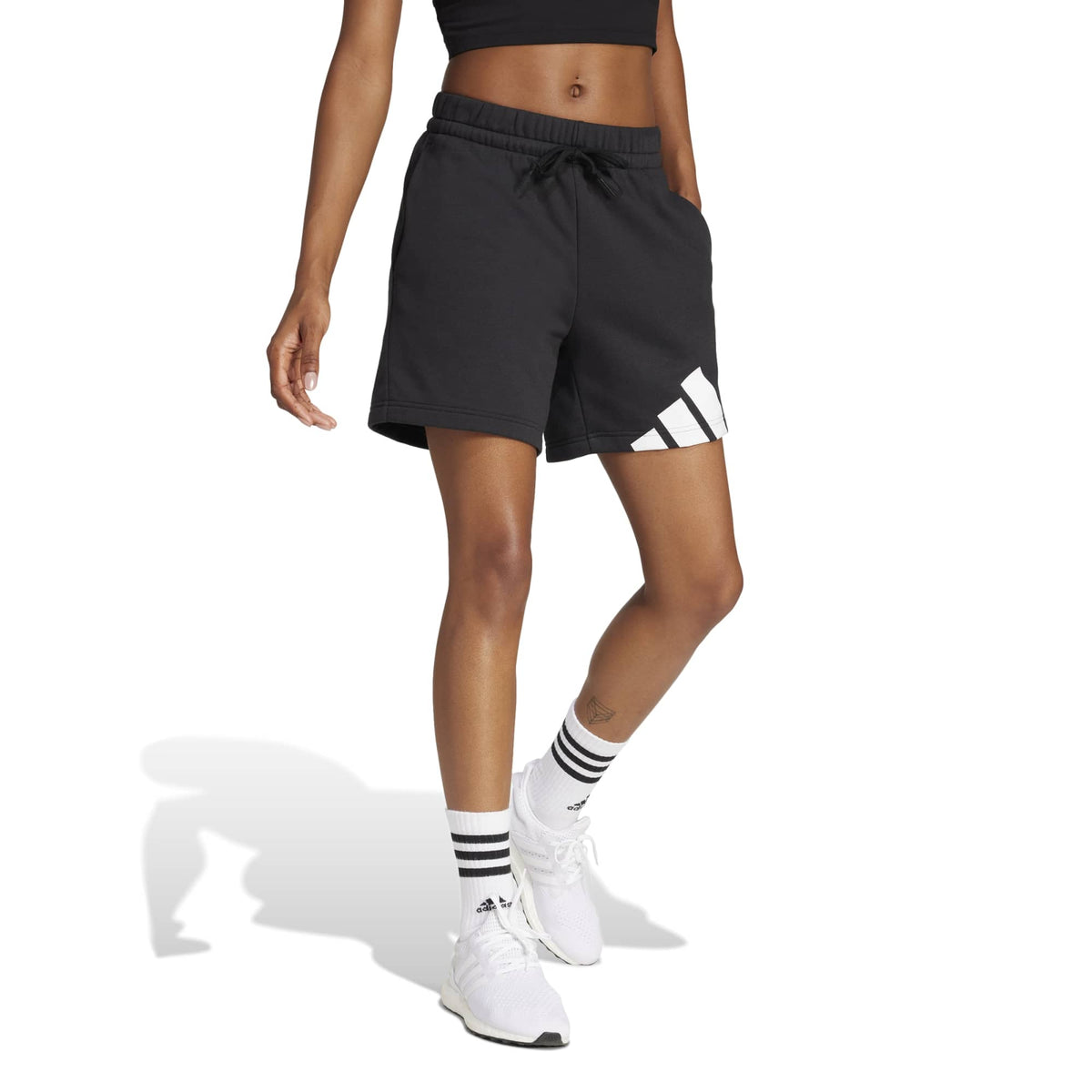 Short Essentials Big Logo French Terry - Nero / Bianco