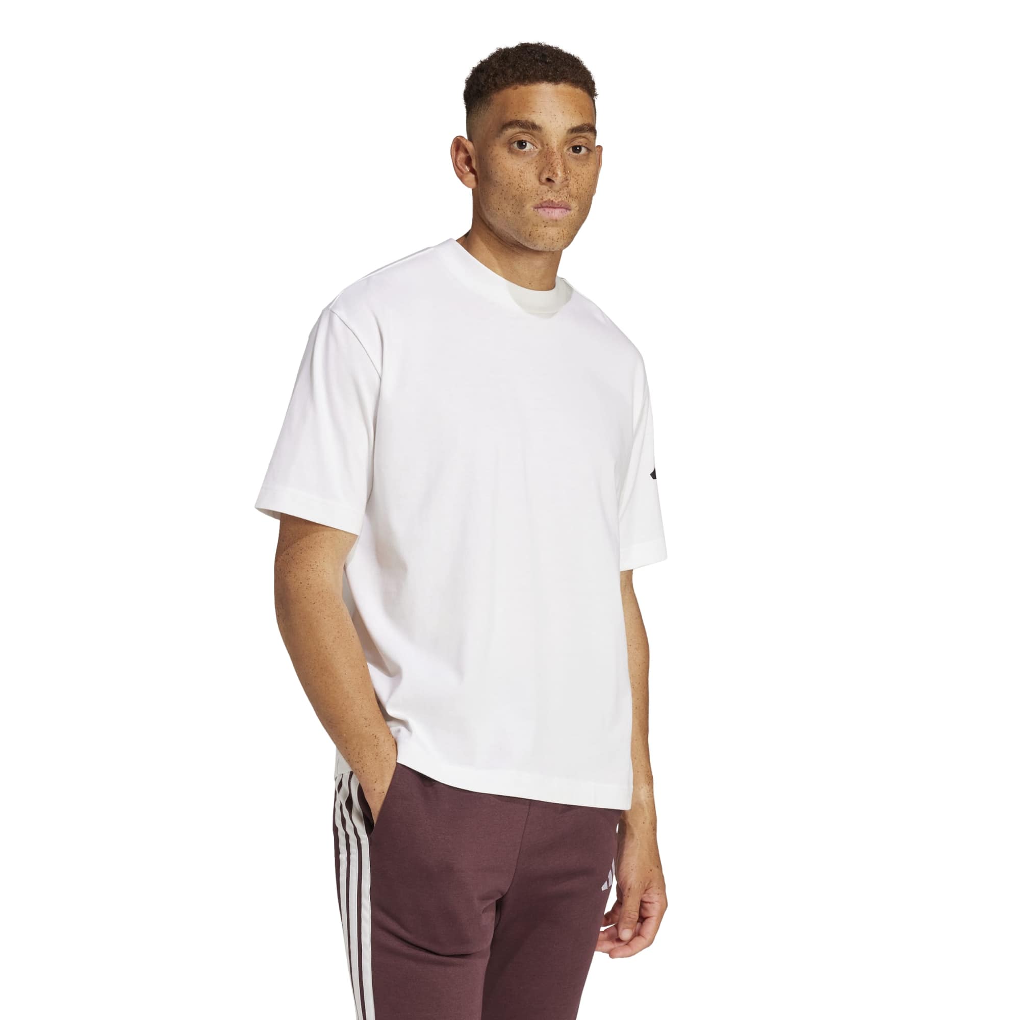 T-shirt Essentials Loose Fit 3 Bar Logo - Bianco / Nero