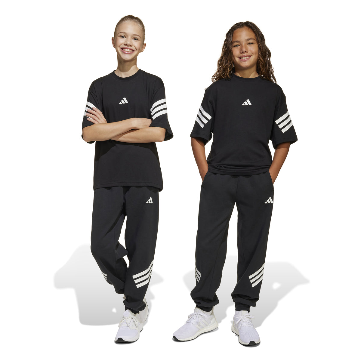 Adidas Pantaloni Future Icons 3-Stripes Wide Junior Nero