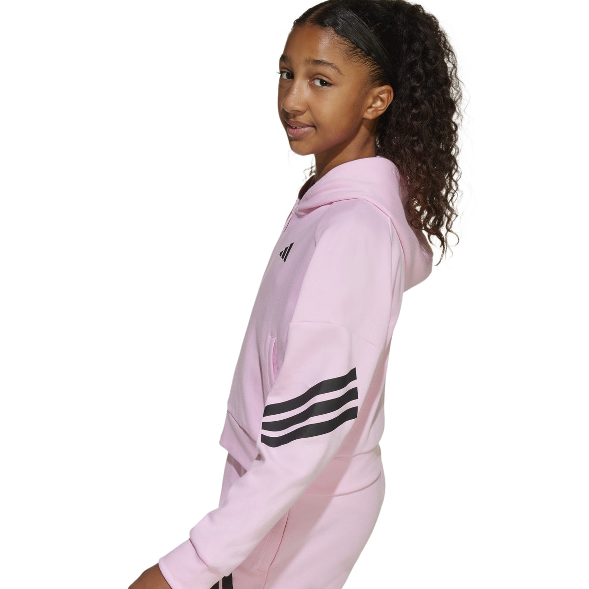 Adidas Giacca da Allenamento Future Icons 3-Stripes Full-zip Hooded Junior Rosa