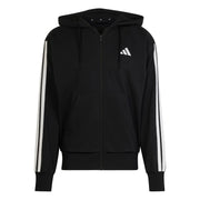 Felpa con cappuccio Essentials 3-Stripes French Terry Full-Zip - Nero / Bianco