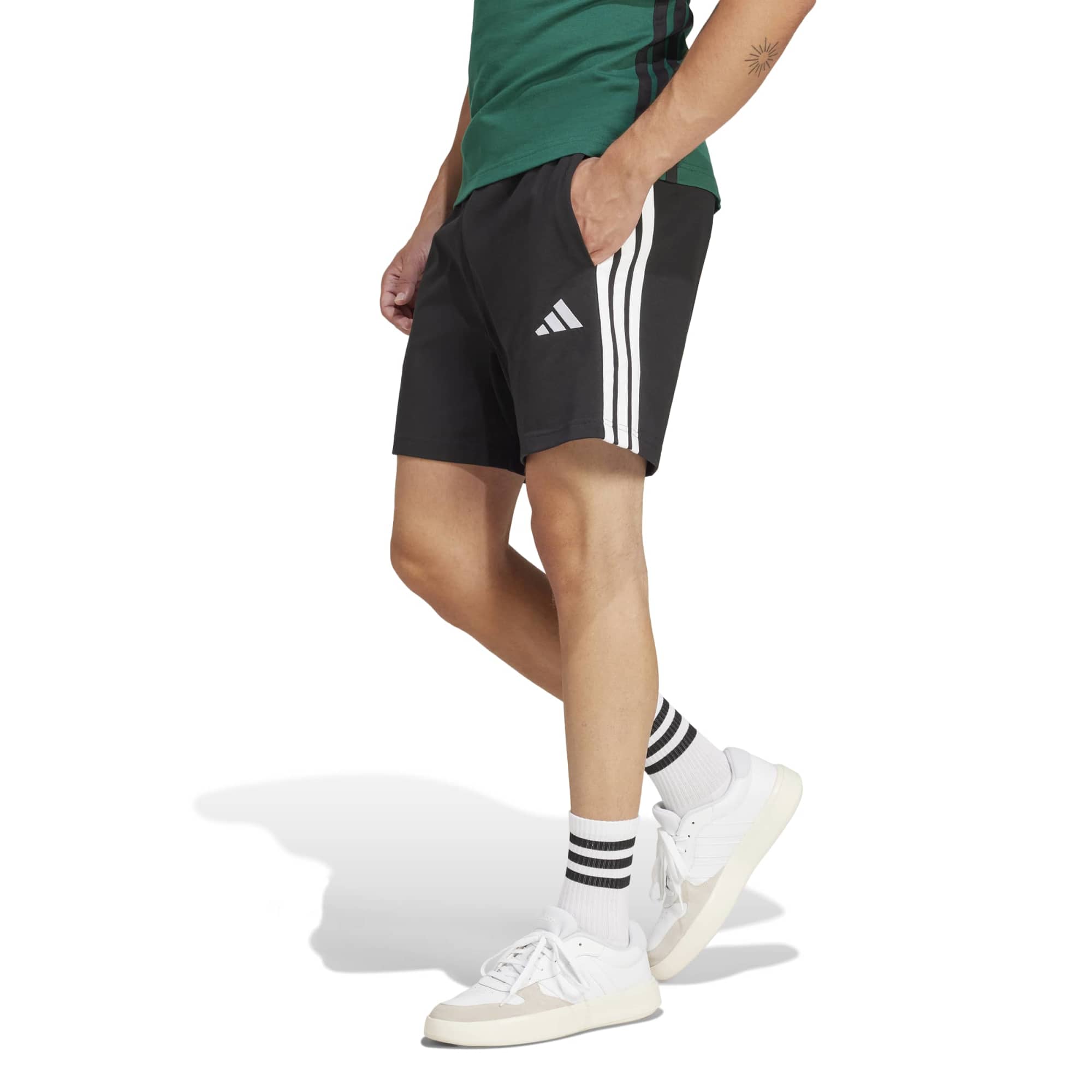 Short Essentials 3-Stripes Single Jersey 7-Inch - Nero / Bianco