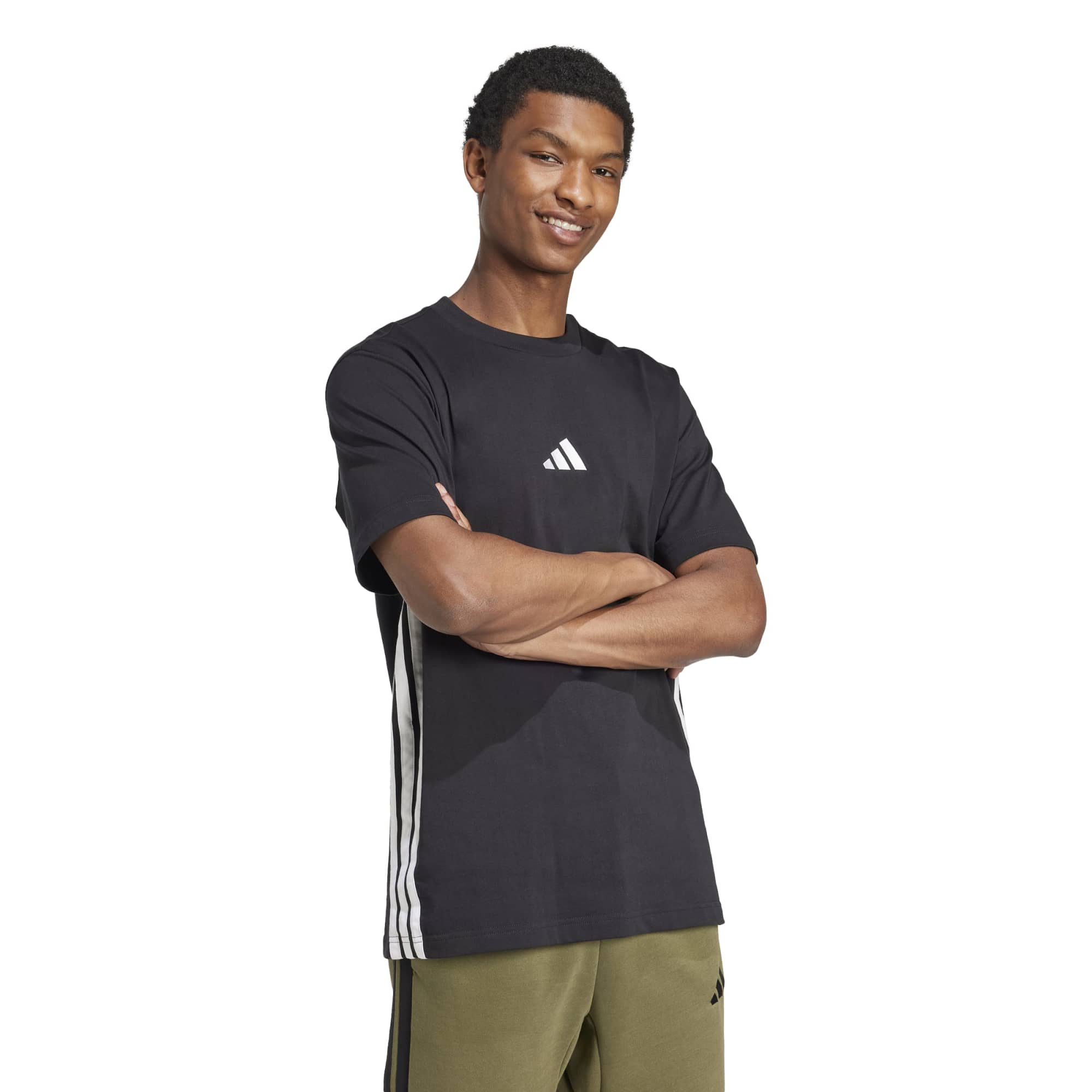 T-shirt Essentials 3-Stripes Single Jersey - Nero / Bianco