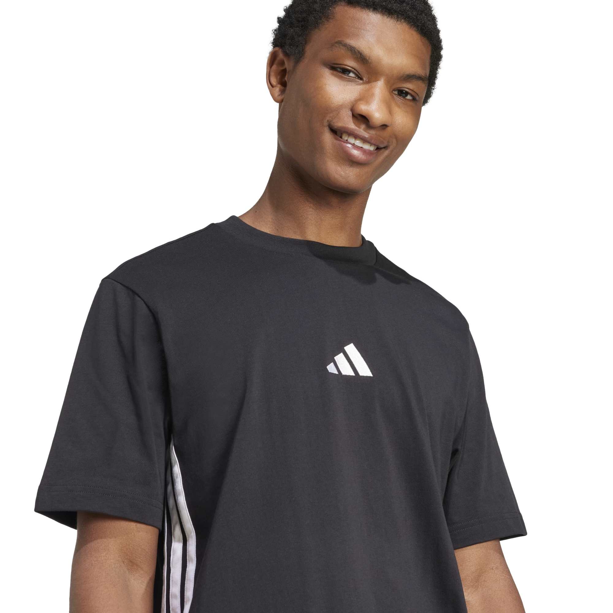 T-shirt Essentials 3-Stripes Single Jersey - Nero / Bianco