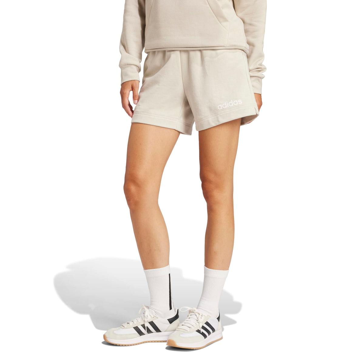 Short Essentials Linear French Terry - Beige / Bianco