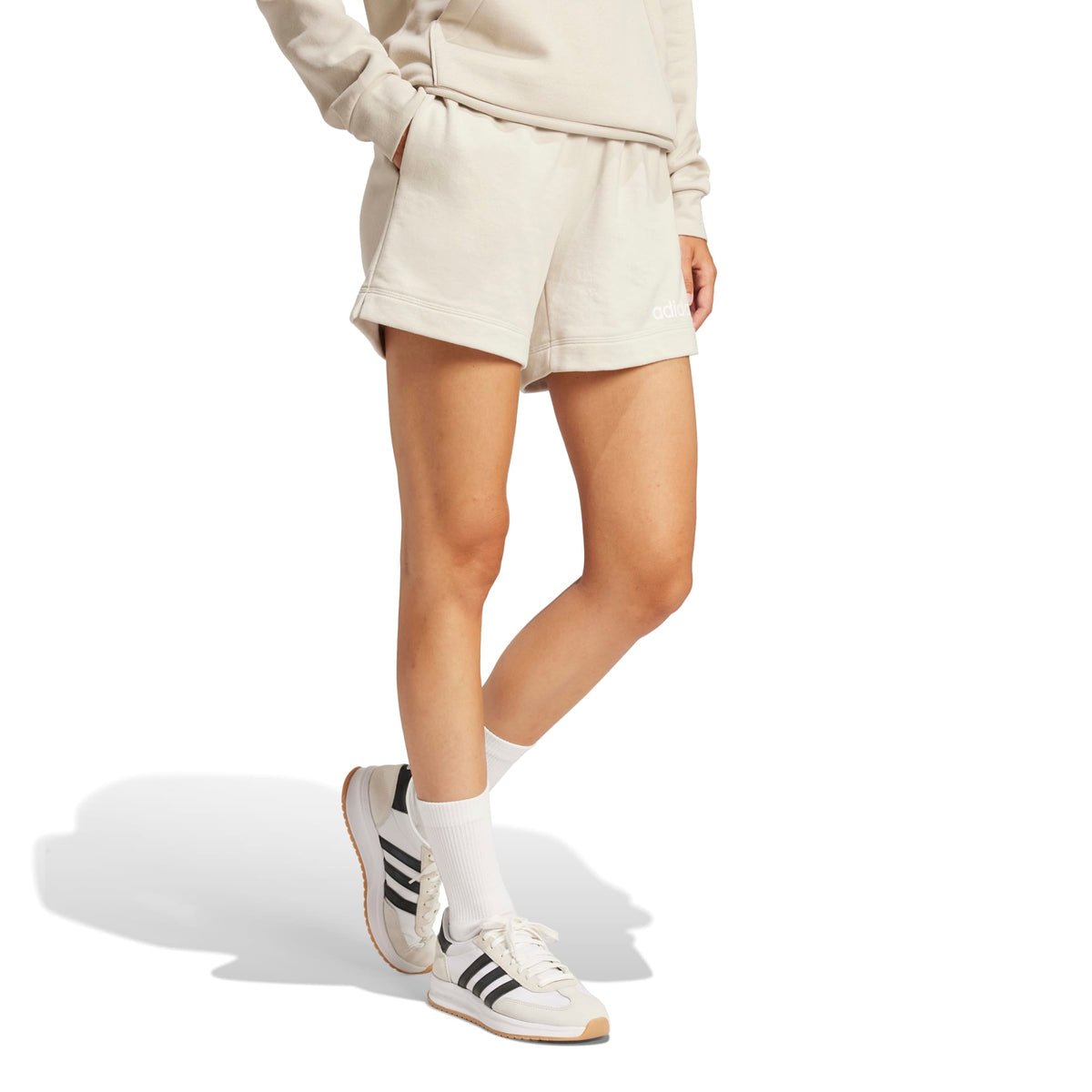 Short Essentials Linear French Terry - Beige / Bianco