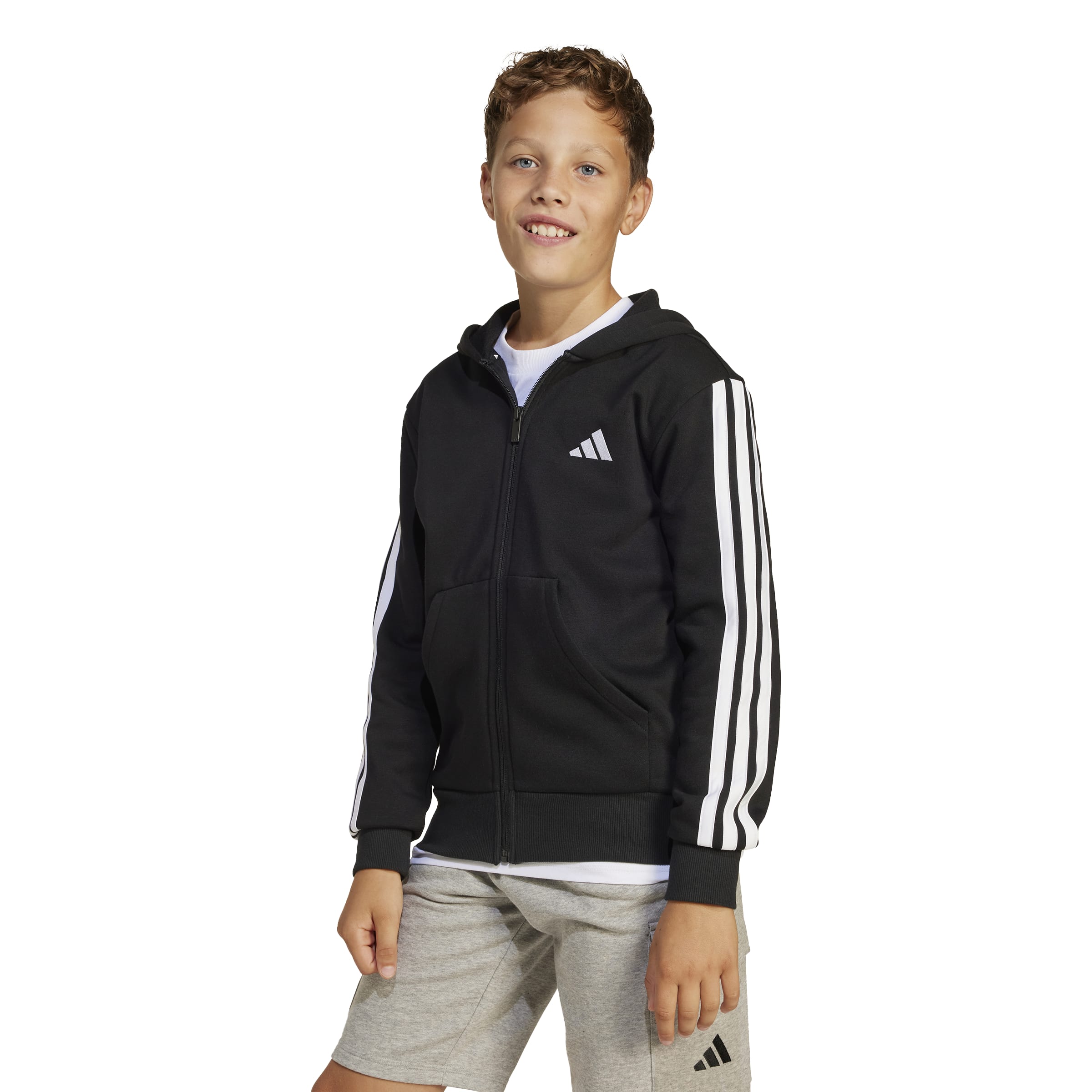 Adidas Felpa con Cappuccio e Zip Essentials Nero