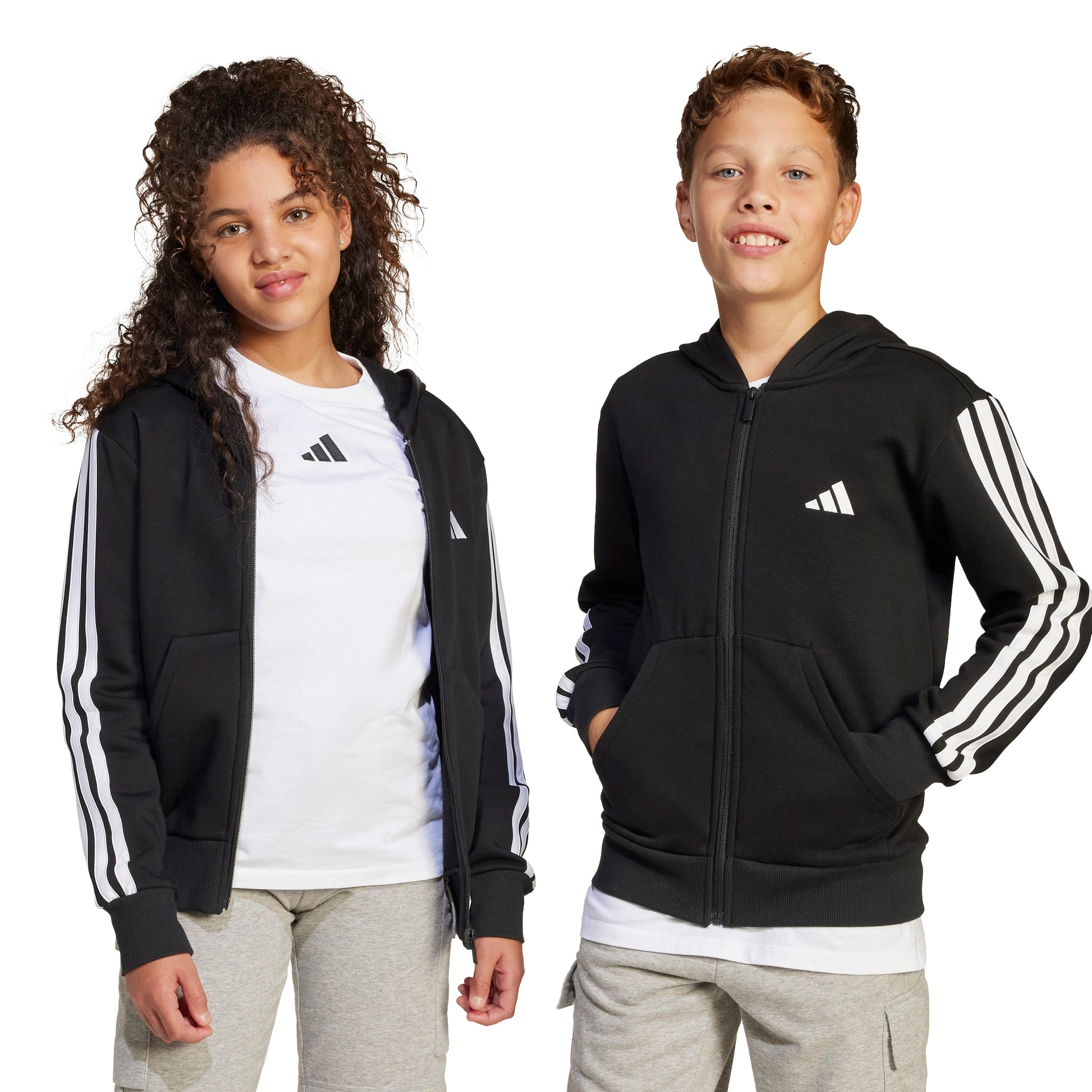 Adidas Felpa con Cappuccio e Zip Essentials Nero