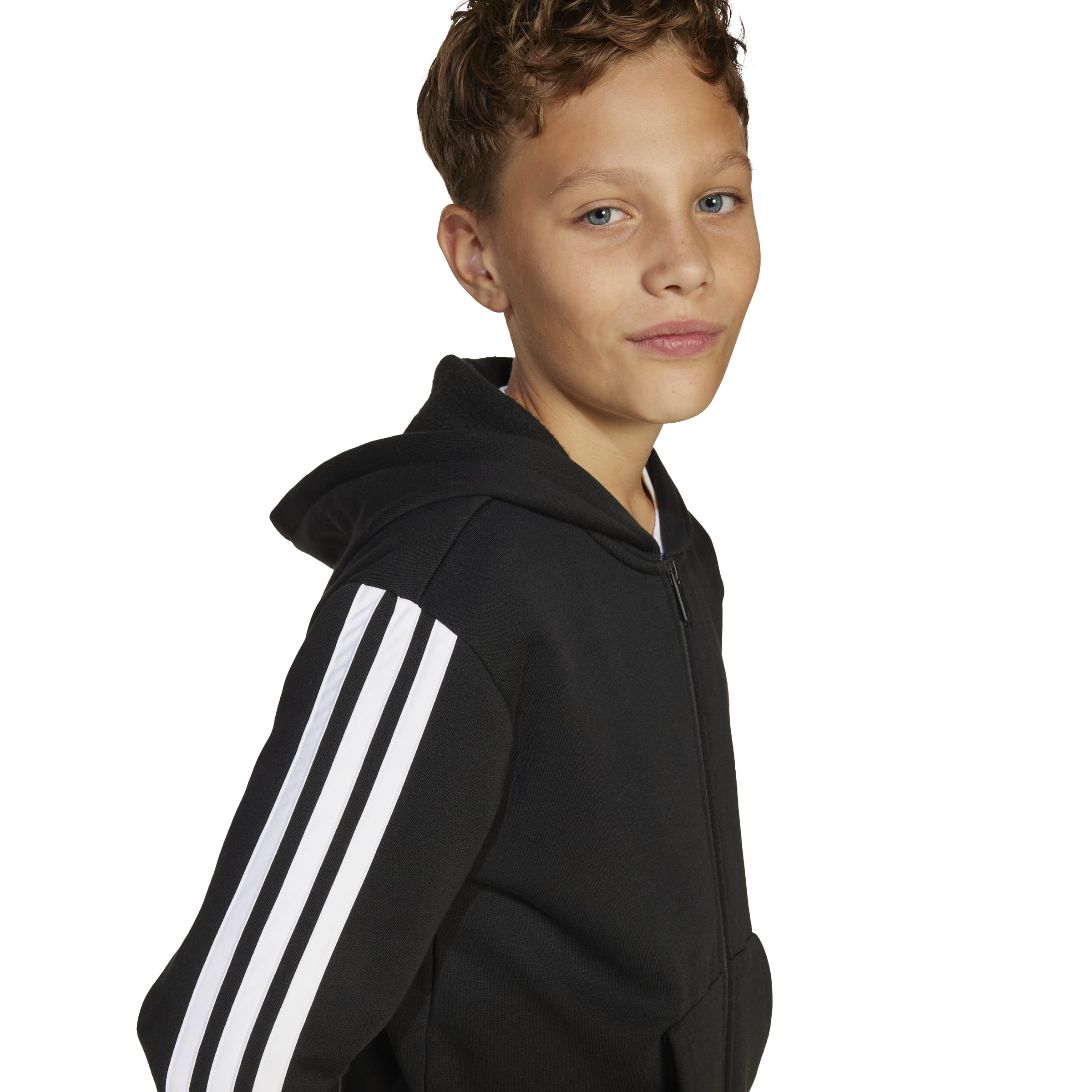 Adidas Felpa con Cappuccio e Zip Essentials Nero