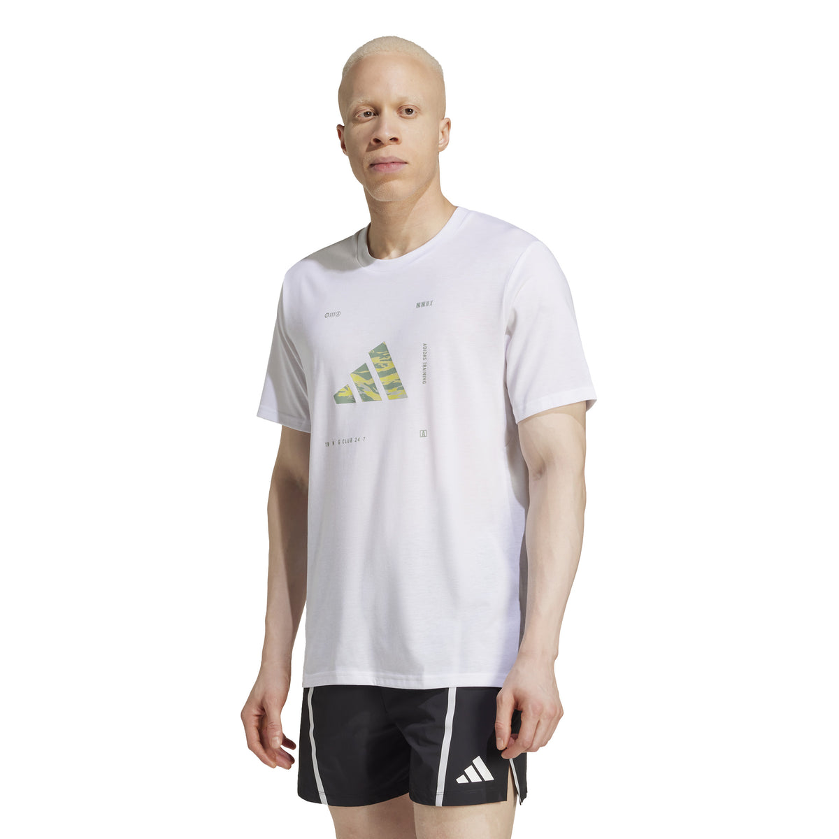 Adidas T-shirt da Allenamento Climacool Camo Logo Graphic Bianco