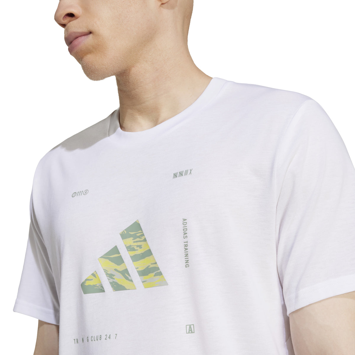 Adidas T-shirt da Allenamento Climacool Camo Logo Graphic Bianco