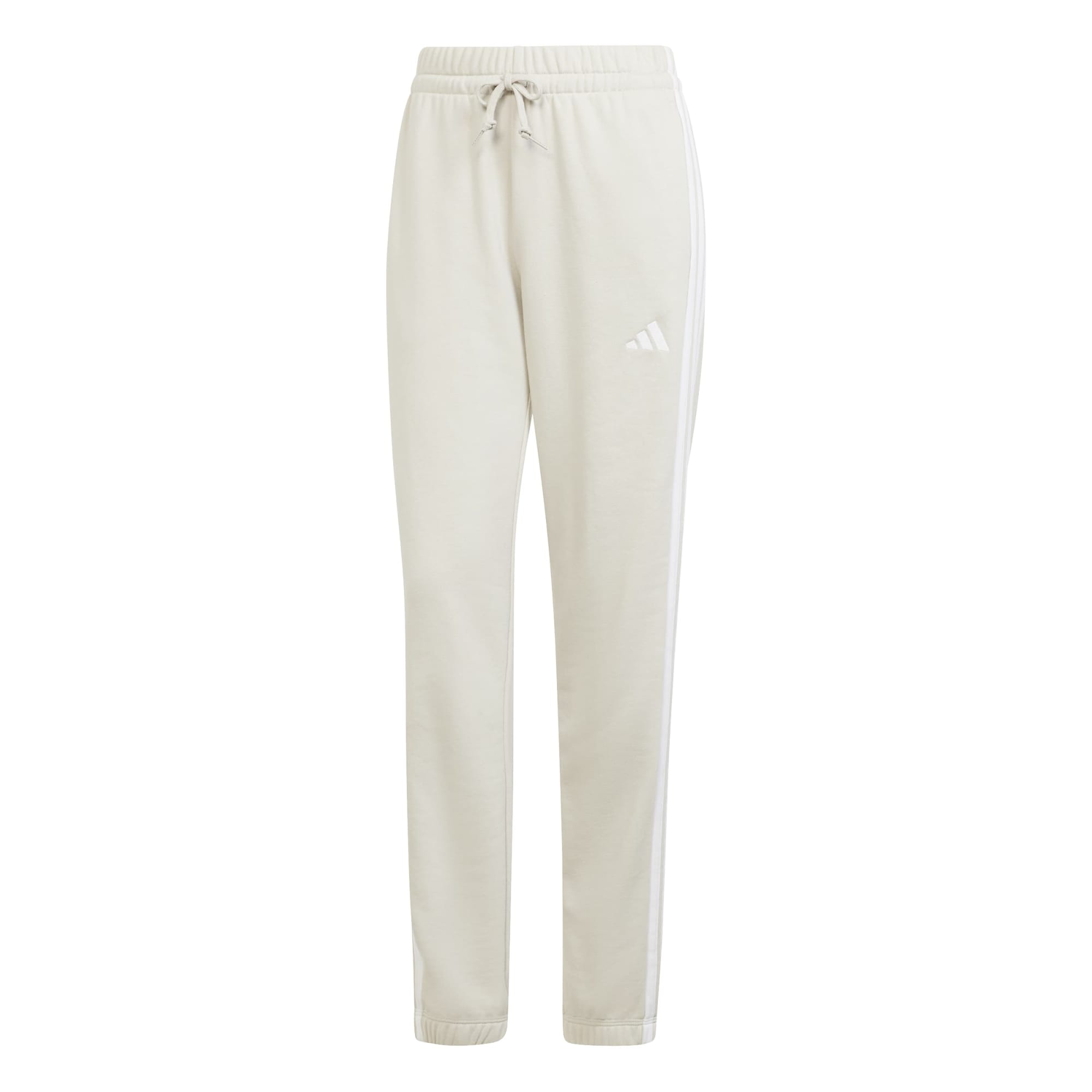 Essentials Pantaloni con risvolto in french terry a 3 strisce - Beige / Bianco