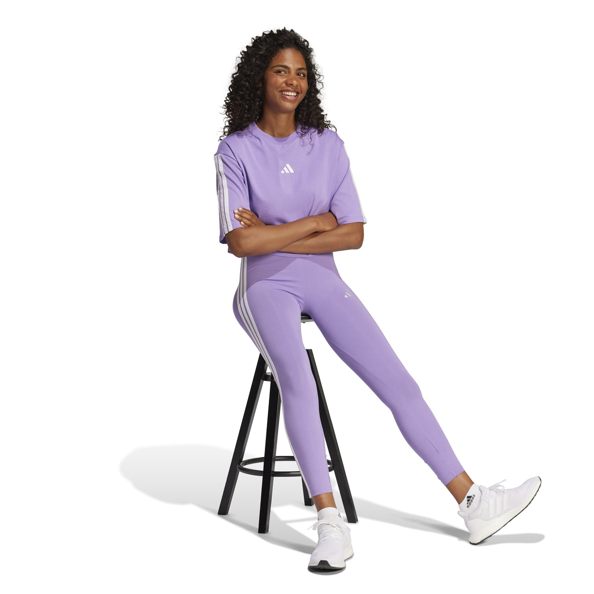 Adidas Leggings Essentials 3-Stripes Cotton Viola