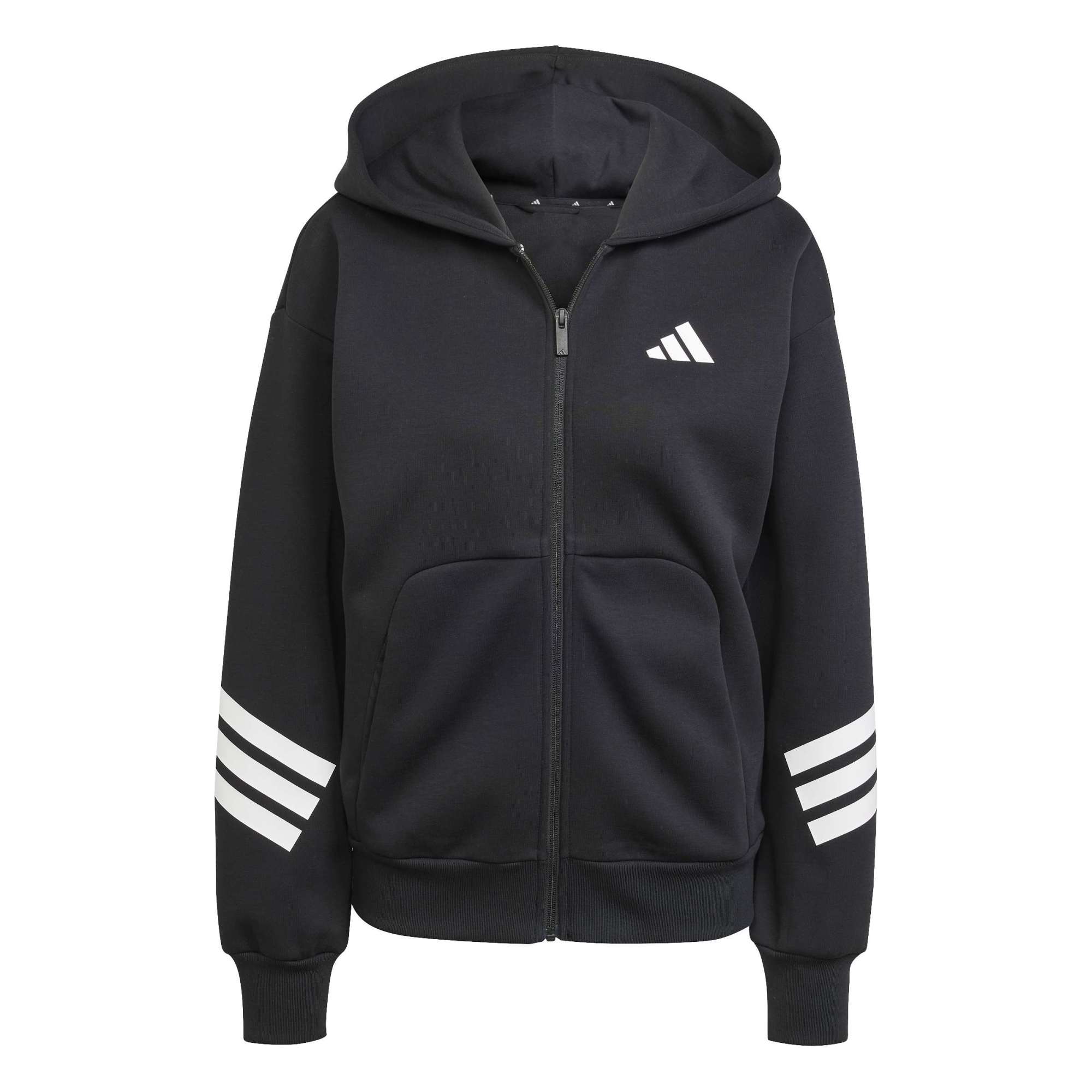 Felpa con cappuccio Future Icons 3-Stripes Full-Zip - Nero