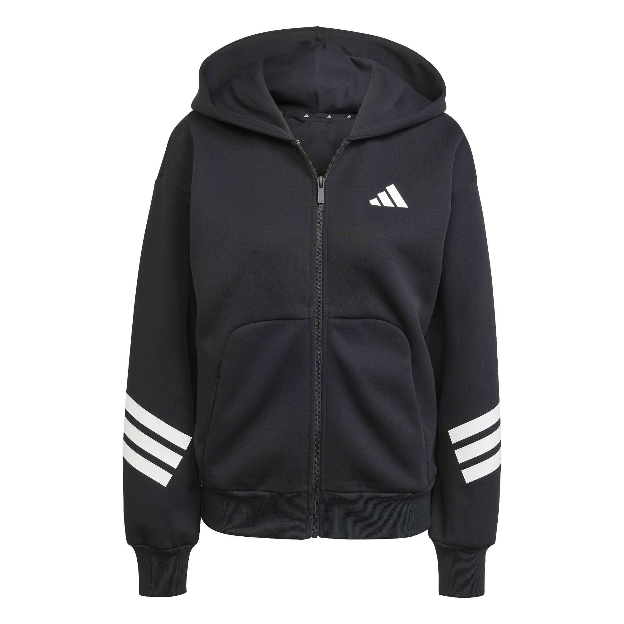 Felpa con cappuccio Future Icons 3-Stripes Full-Zip - Nero