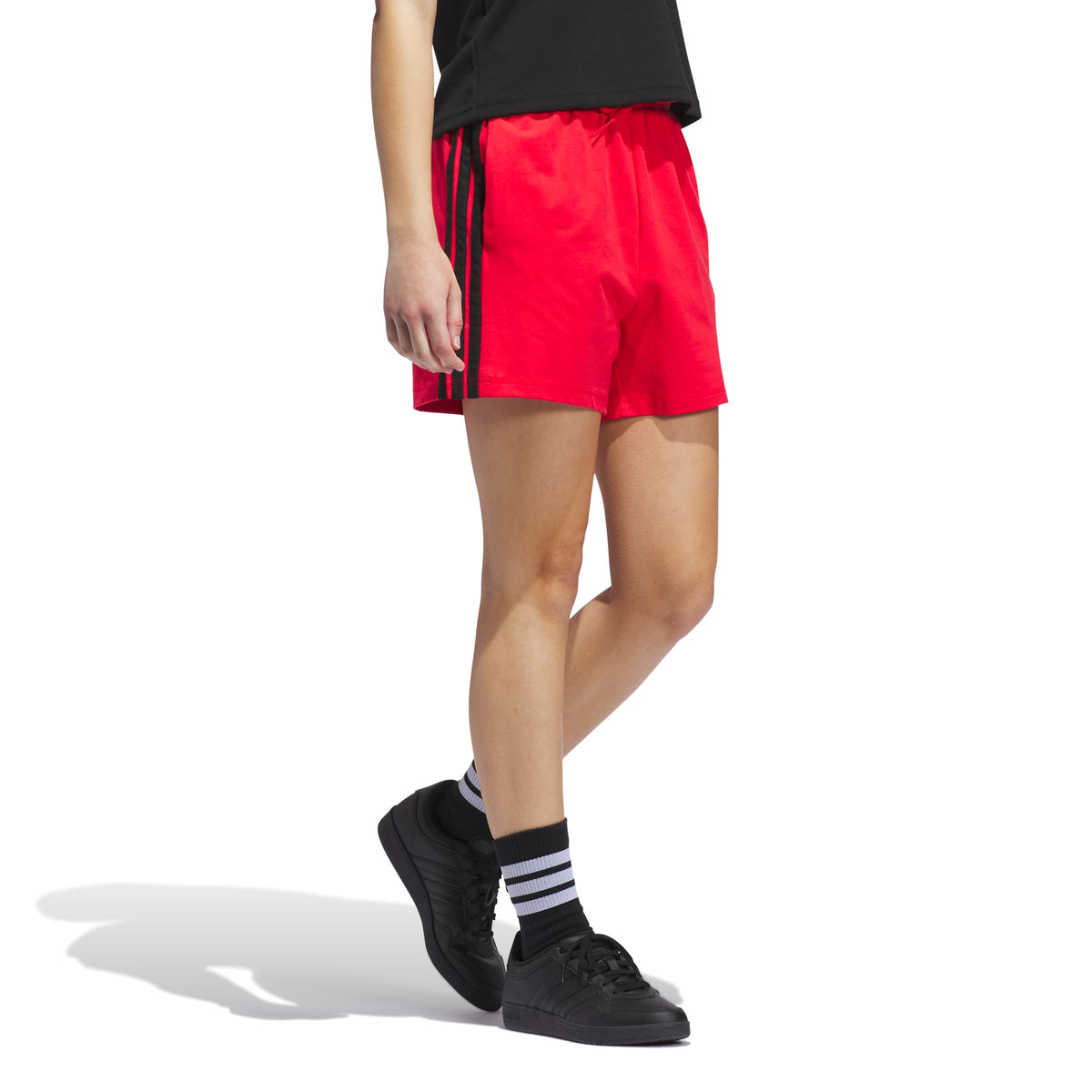 Adidas Short Essentials 3-Stripes Cotton Rosso