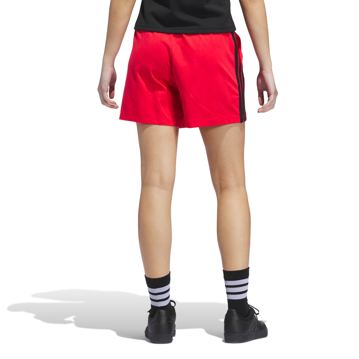 Adidas Short Essentials 3-Stripes Cotton Rosso