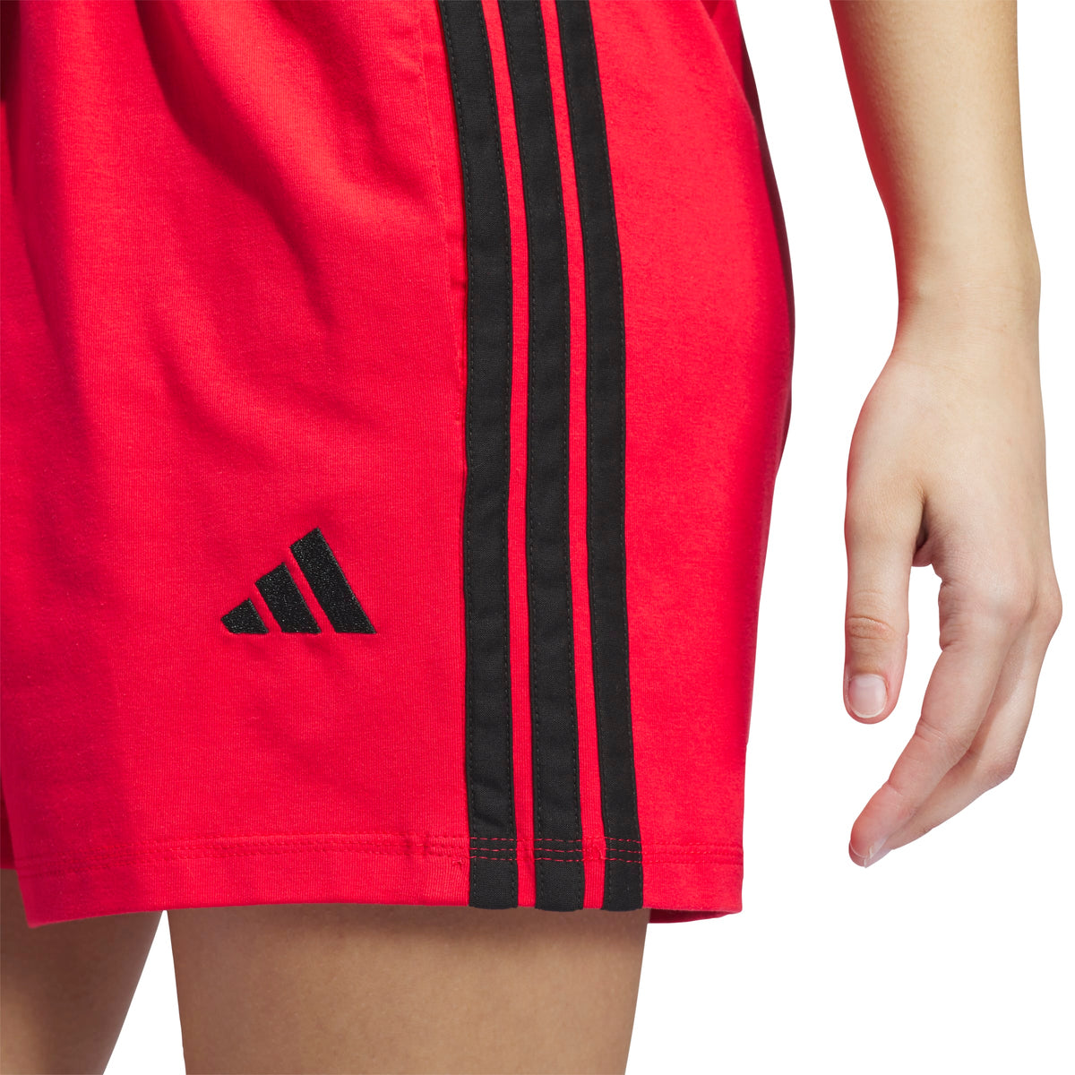 Adidas Short Essentials 3-Stripes Cotton Rosso