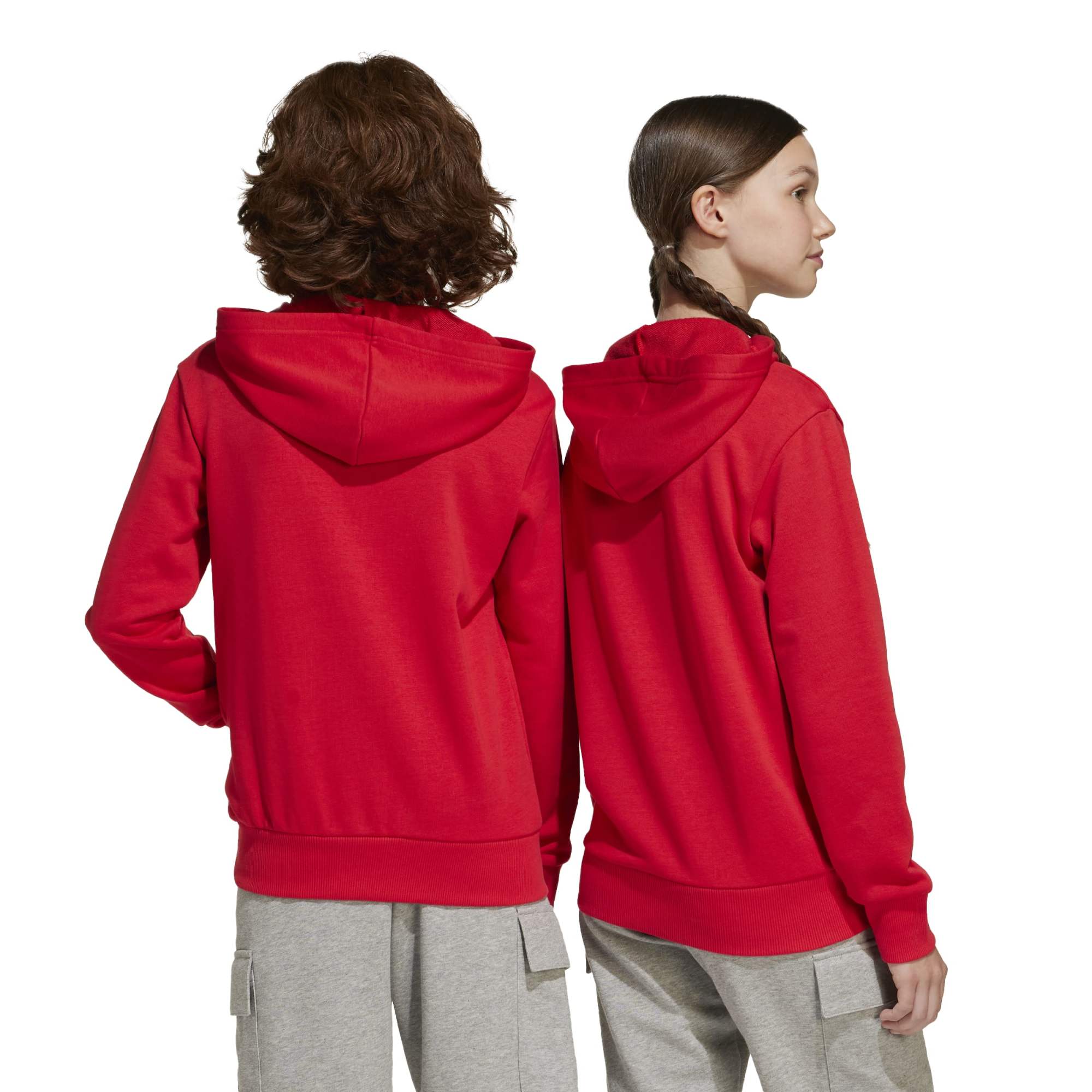 Felpa con cappuccio Essentials Junior - Rosso / Nero