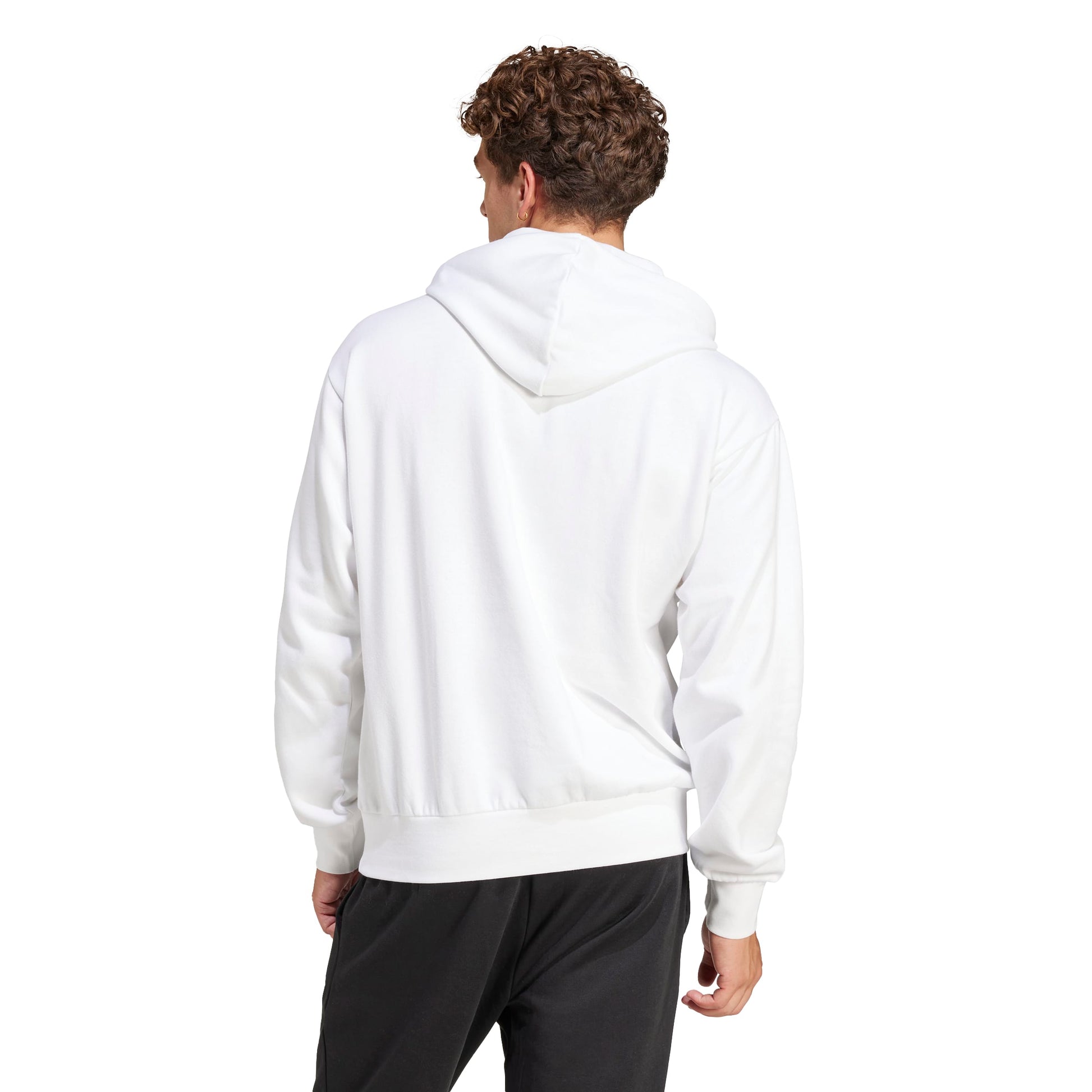 Adidas Felpa con Cappuccio Essentials Feelcozy Fleece Bianco