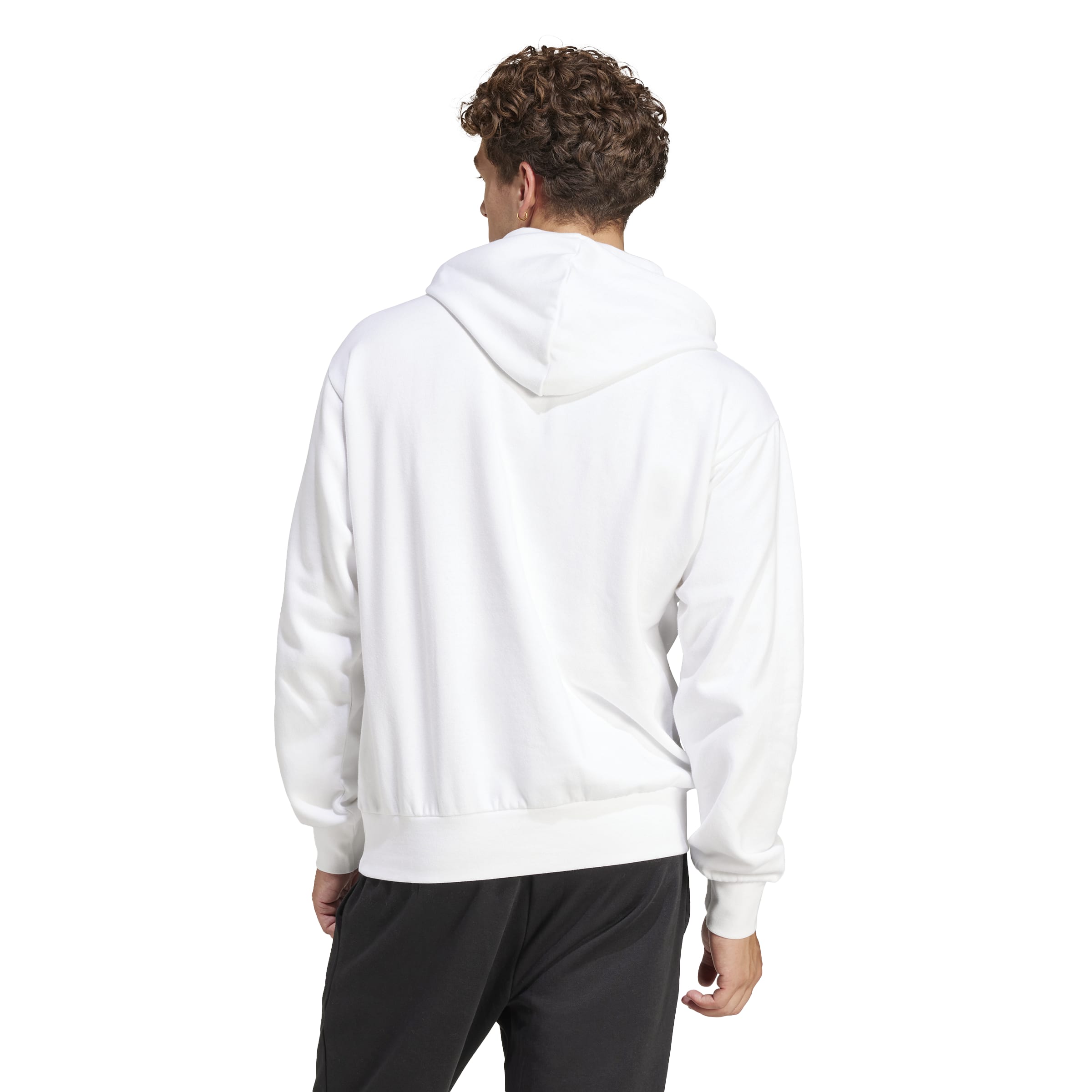 Adidas Felpa con Cappuccio Essentials Feelcozy Fleece Bianco