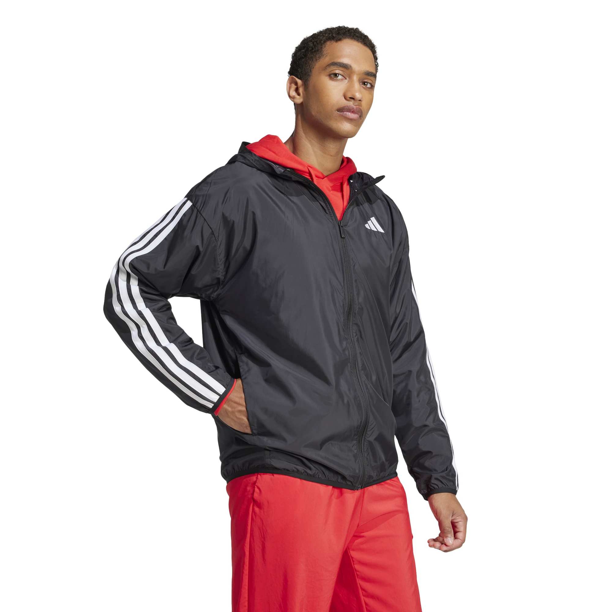 Giacca a vento Essentials 3-Stripes - Nero / Bianco