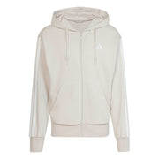 Felpa con cappuccio Essentials 3-Stripes French Terry Full-Zip - Beige / Bianco