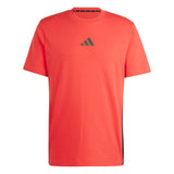 T-shirt Essentials 3-Stripes Single Jersey - Rosso / Nero