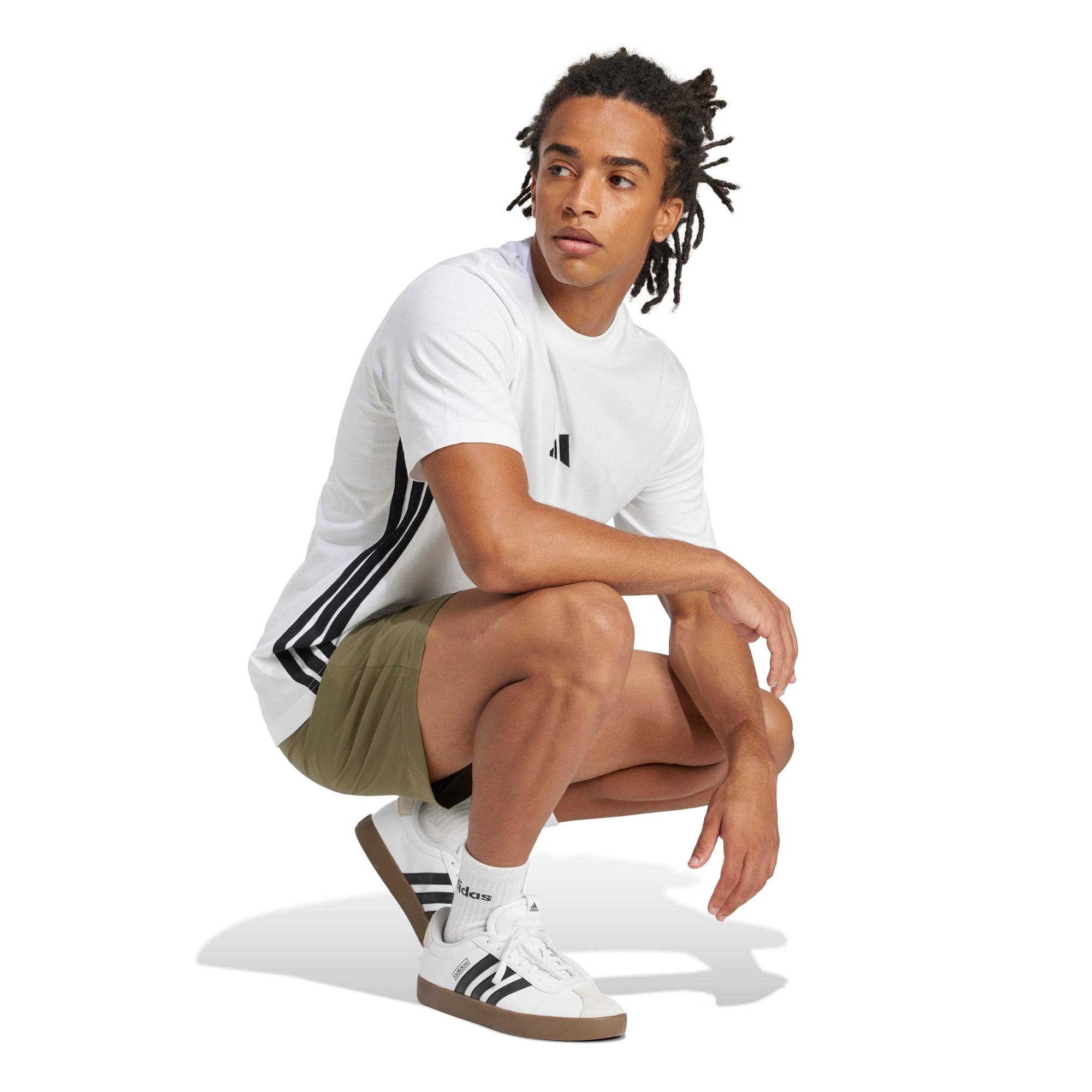 T-shirt Essentials 3-Stripes Single Jersey - Bianco / Nero