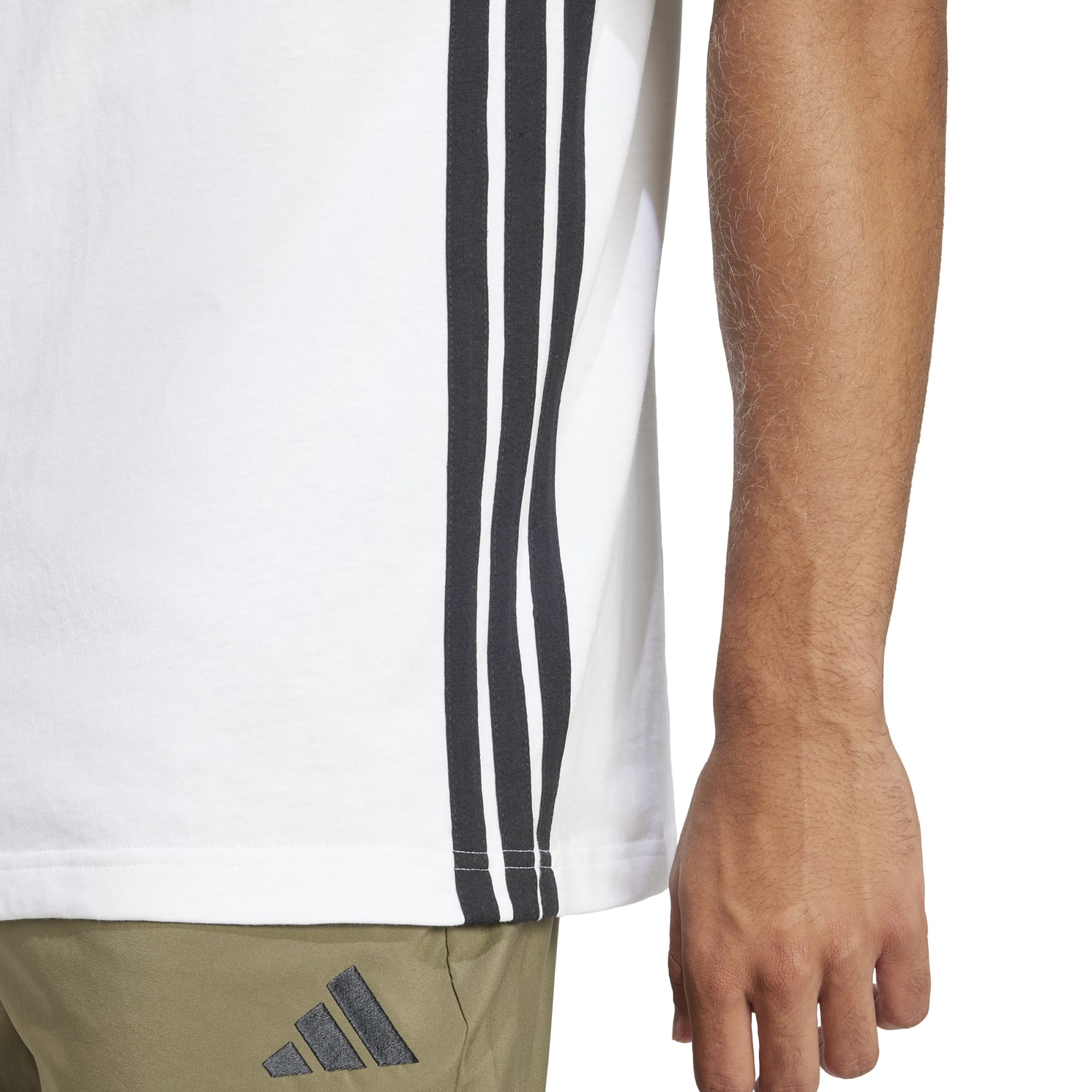 T-shirt Essentials 3-Stripes Single Jersey - Bianco / Nero