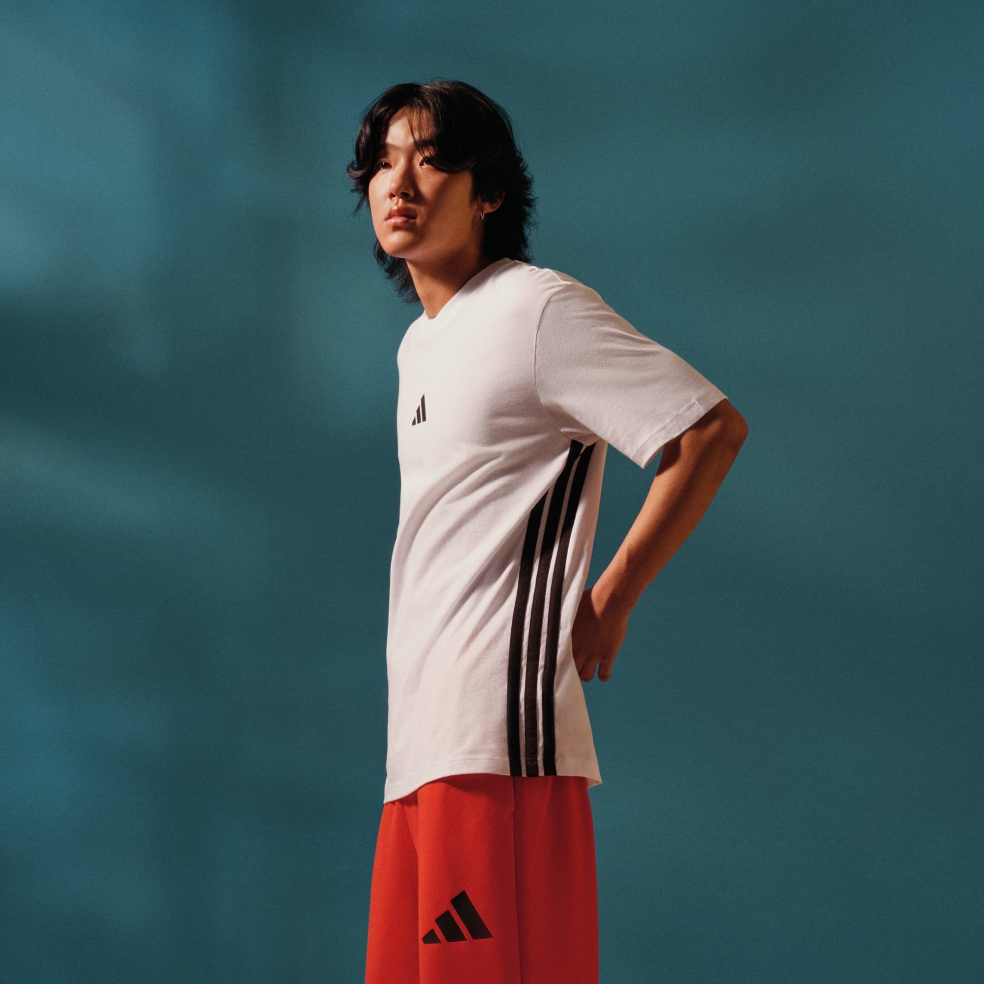T-shirt Essentials 3-Stripes Single Jersey - Bianco / Nero